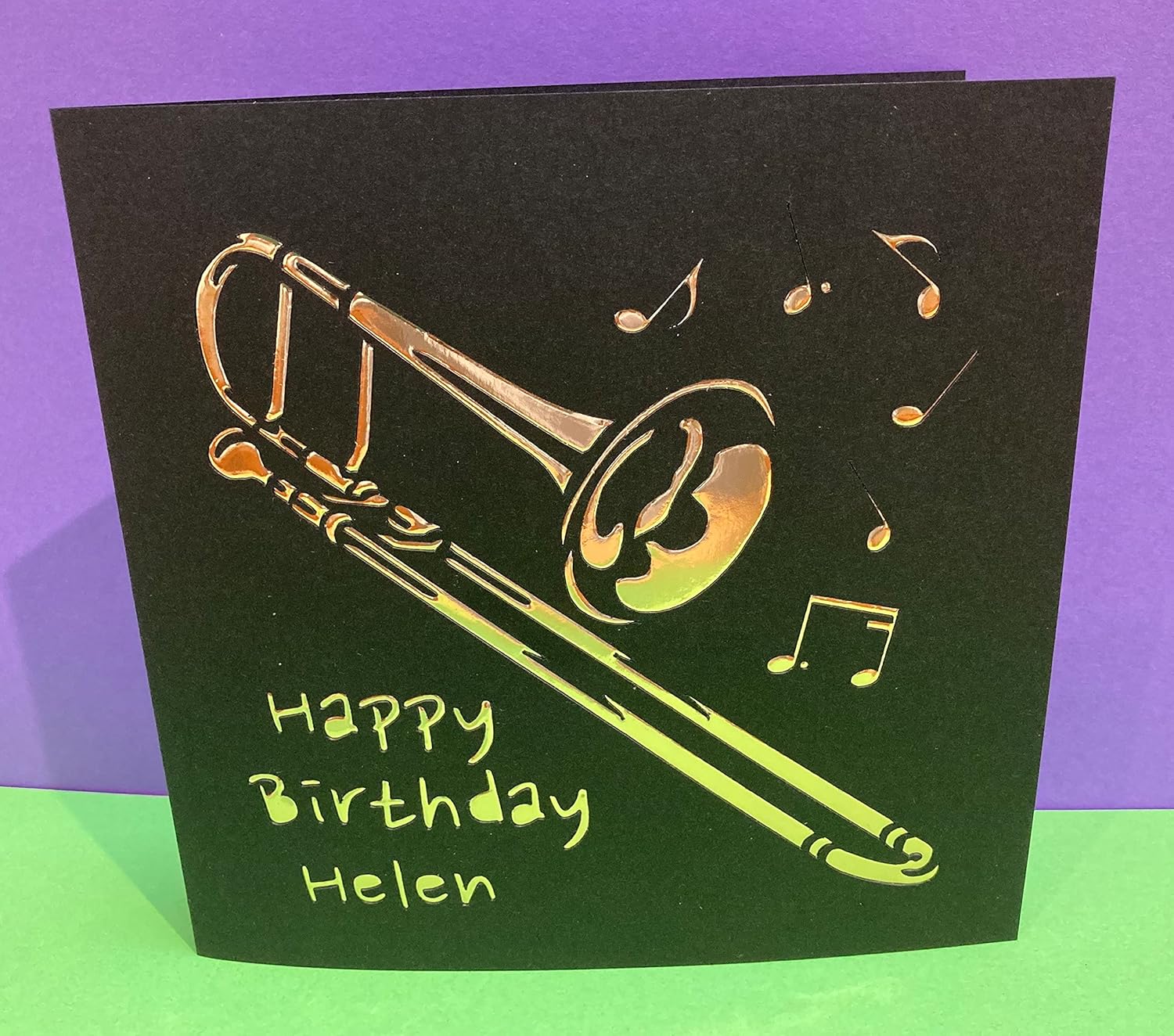 Personalised Trombone Birthday Card Jazz Band, Trombonist, Orchestra
