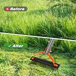 Walensee Weed Cutter à gazon avec lame à double tranchant dentelée à double brin 30 Poignée d'acier de pouce coupé mauvaises herbes envahies Coupe outil de main Cutter à soude en acier pour jardin, cour, champ et ditches