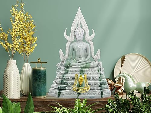 Miniatura 8 de BUDDHO Chinnaraj Estatua de Buda de 12 pulgadas de alto. Estatua de Buda tailandés para decoración del hogar, escultura de Buda pequeño regalo de