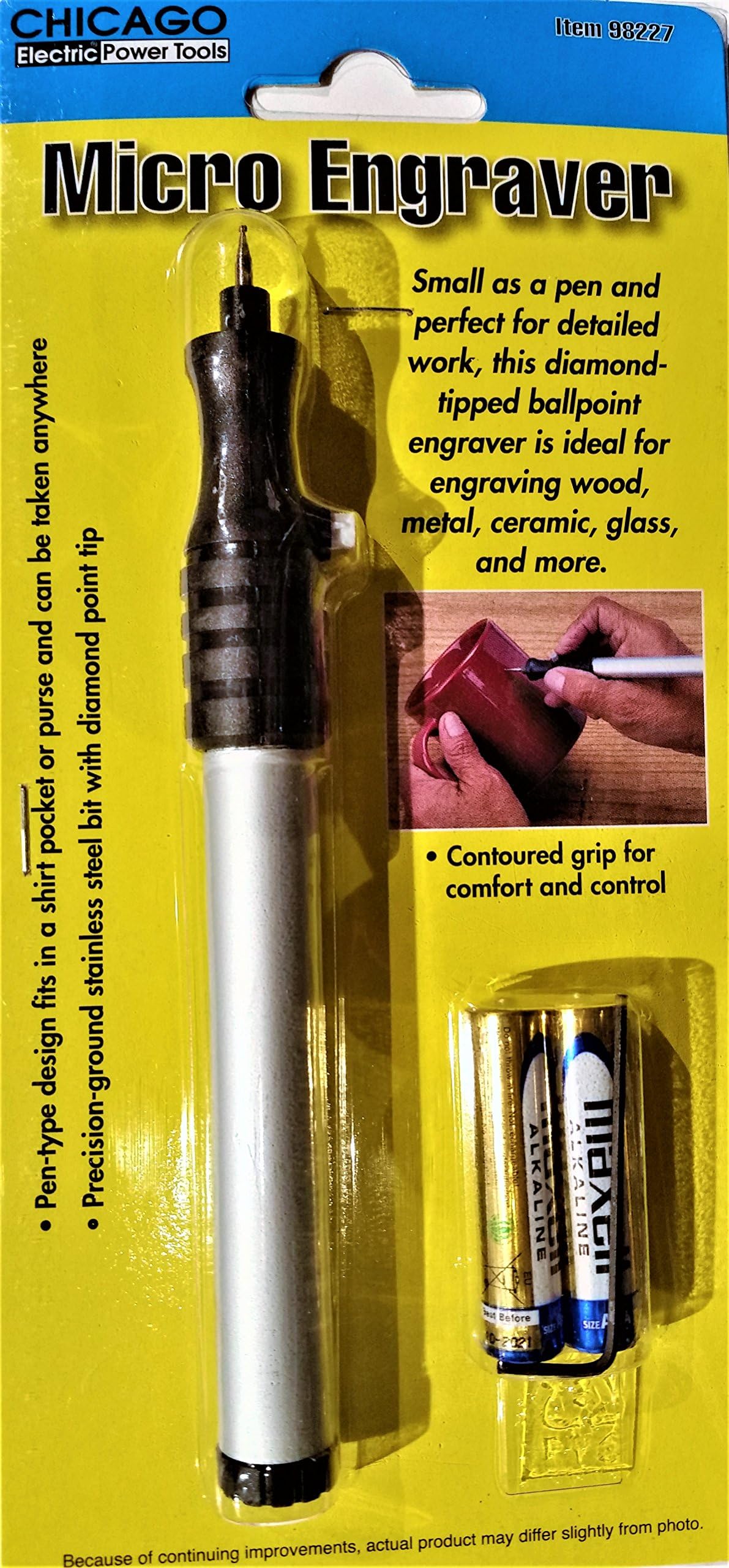 Cordless Micro Engraver, Diamond-Tipped Ballpoint, Ideal for Detailed Engraving on Wood, Metal, Ceramic, Glass and More