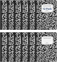 Vista 8 de Cuadernos de composición, cuaderno de composición de rayas anchas, cuaderno de composición de mármol de tapa dura, 100 hojas (200 páginas)