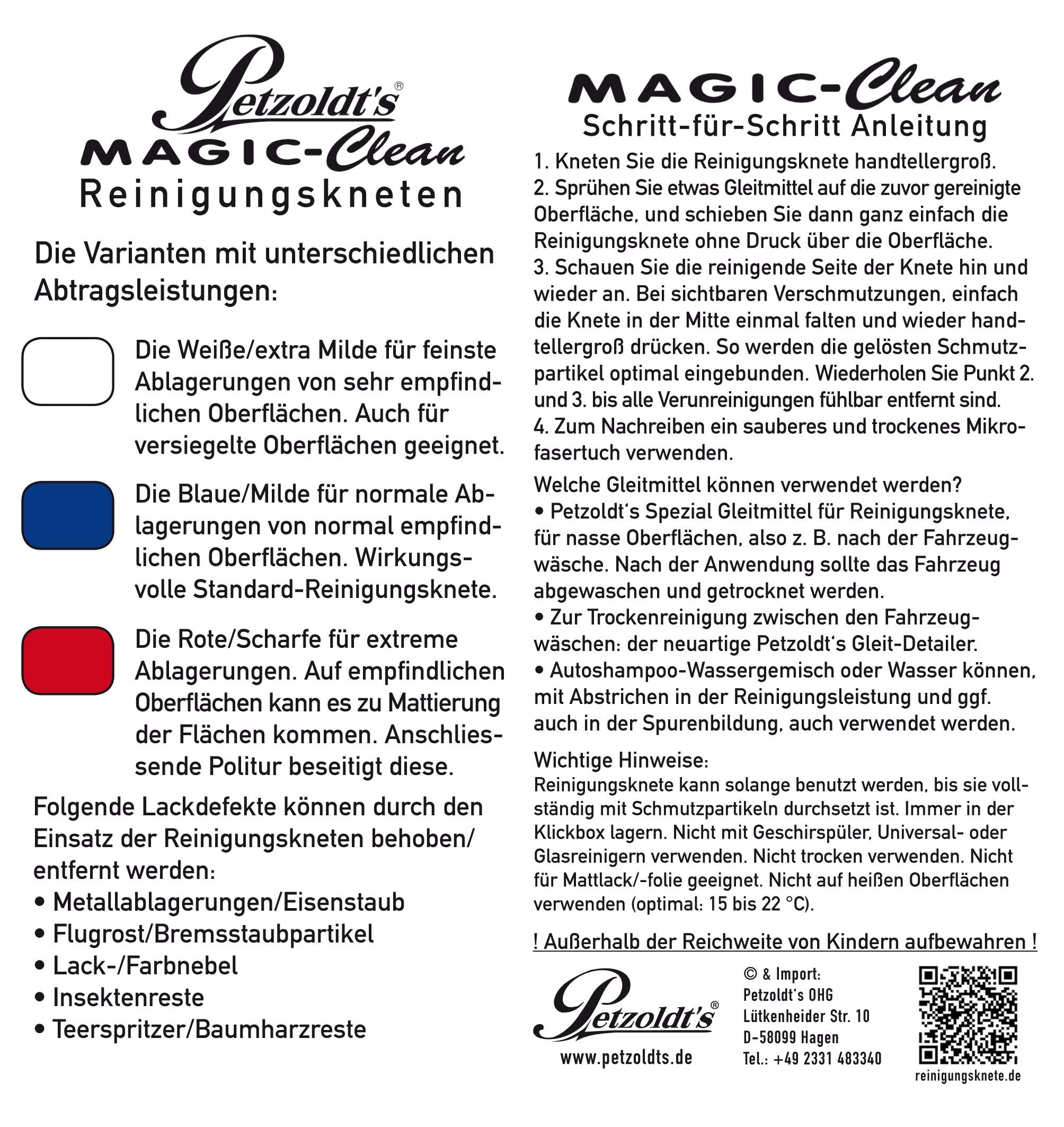 Petzoldt's 2X 200 Gramm Profi-Reinigungsknete Magic-Clean, Blau