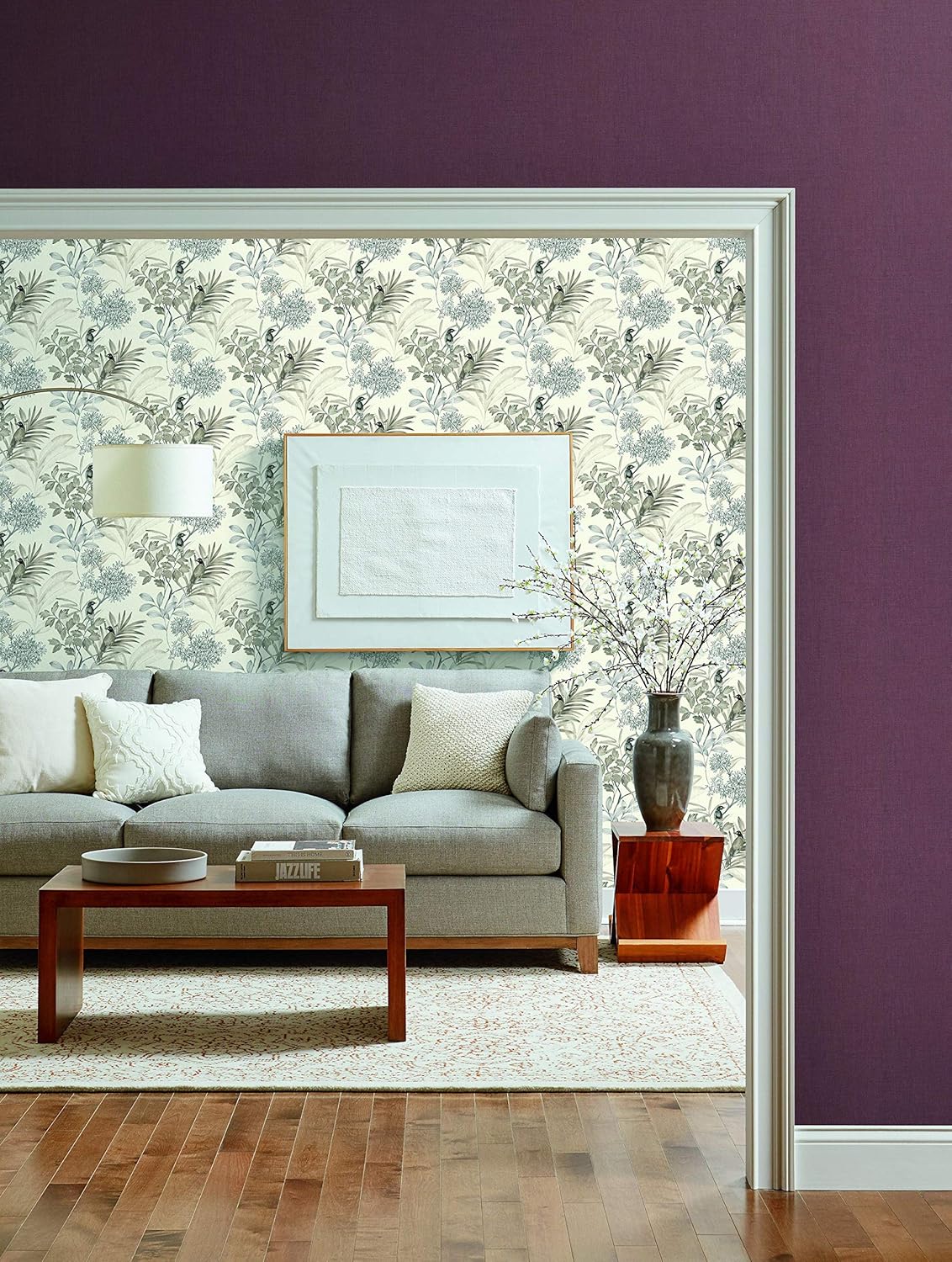 York Handpainted Songbird Wallpaper Gray TL1927 Handpainted Traditionals