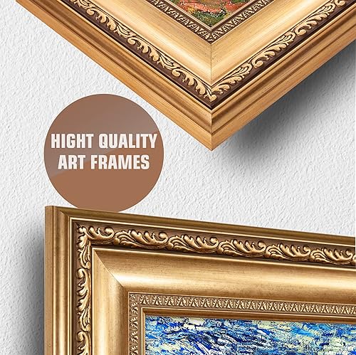 Miniatura 1210 de A&T ARTWORK The Starry Night de Vincent Van Gogh. Tamaño del marco: 36 x 30 pulgadas, tamaño de la imagen: 30 x 24 pulgadas, reproducciones clásicas