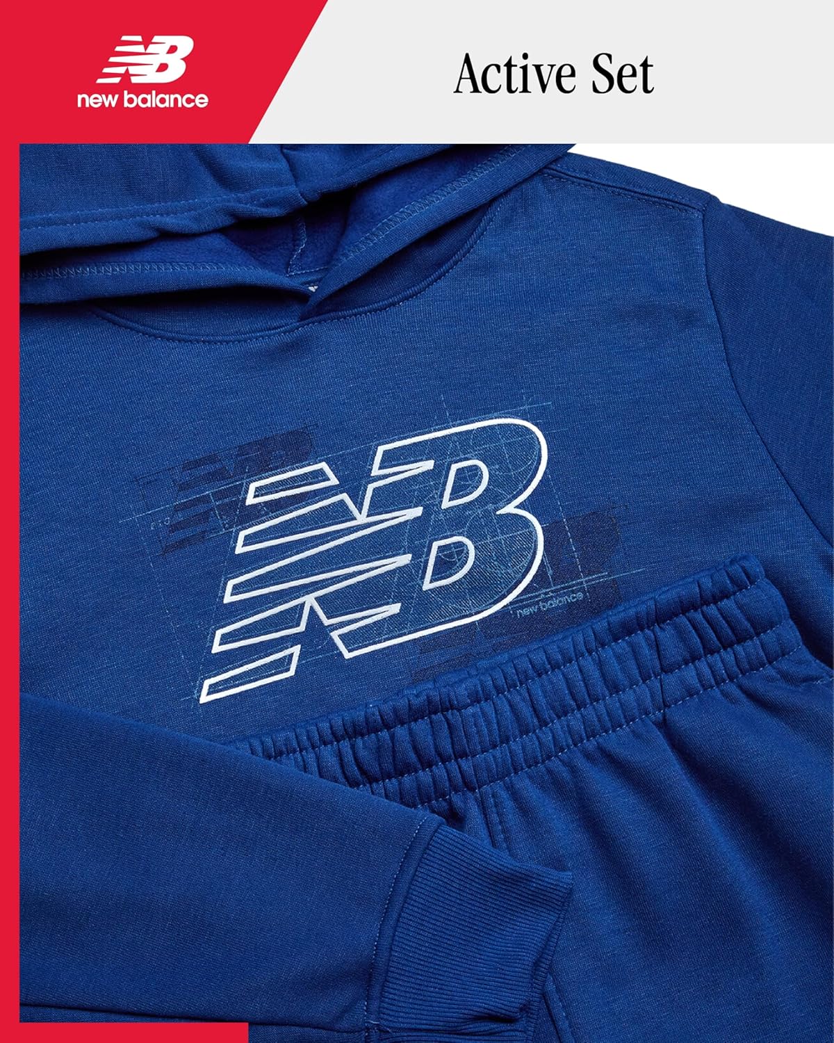 New Balance Boys Sweat Suit Set - 2 Piece Soft Fleece Pullover Hoodie & Jogger Sweatpants for Boys Tracksuit Set (8-16) - Image 2