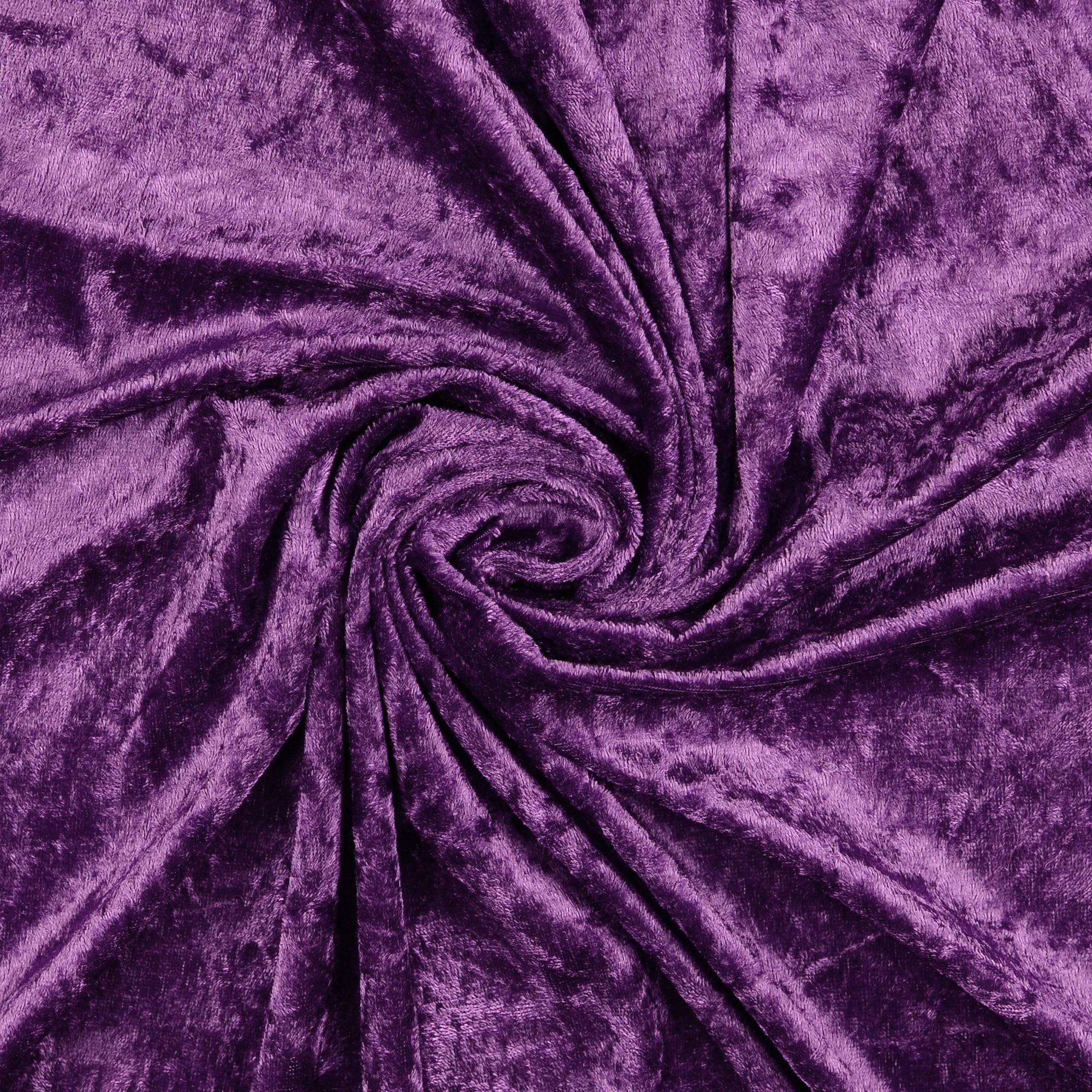 Mats Tissu en velours panne - Coupon - Tissu stretch élégant et brillant - 145 cm de large - Tissu décoratif - Costumes - Scène - Rideaux - Vêtements - Meubles (16. Violet 5,0m)