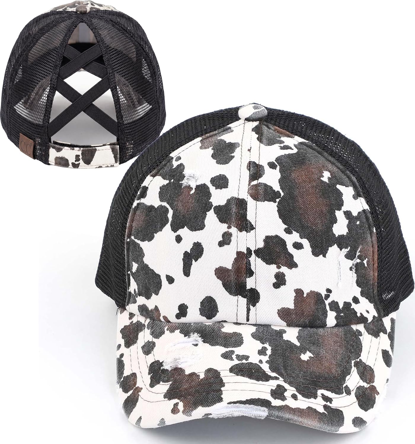 Funky Junque Ponytail Hat for Women - Baseball Cap with Adjustable Fit & High Pony Tail Criss Cross Back for Everyday Wear - Image 9