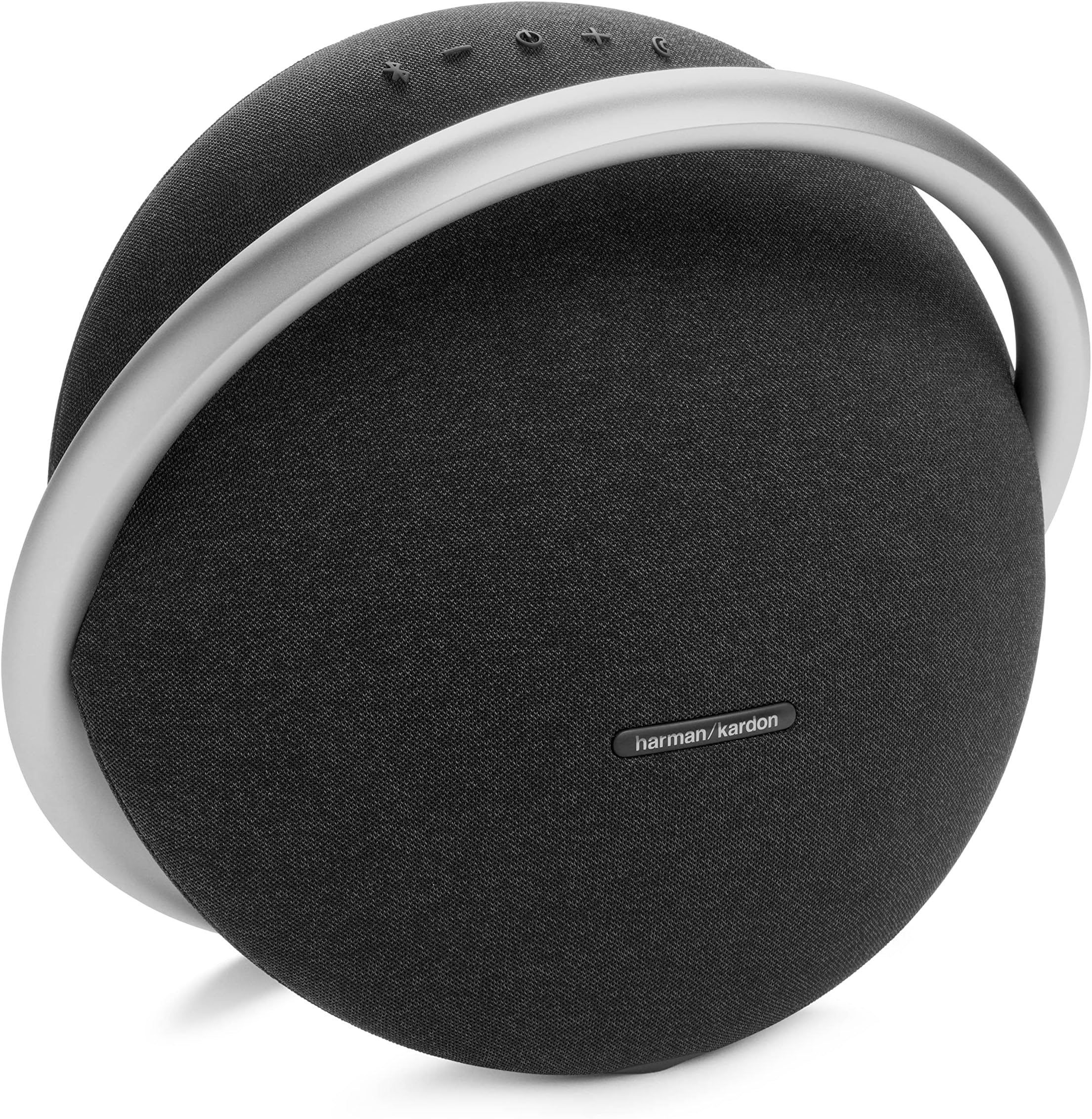 Harman Kardon Onyx Studio 8 Portable Stereo Bluetooth Speaker, Superior Sound Performance, Elegant Design, Self-Tuning, 8 Hours Battery, Eco-Friendly Materials, Built-In Dual Mic - Black, HKOS8BLKUK