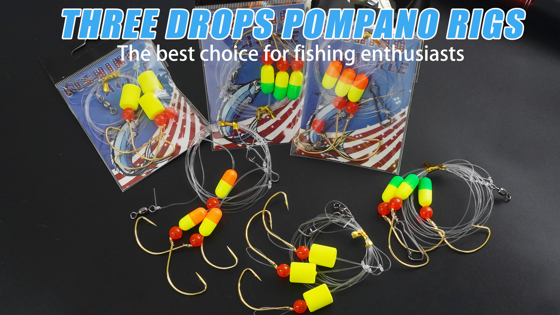 Lot 5 Pompano Rigs Pêche Mer - Flotteurs Double Hameçons Pour Pêche En Eau Salée Floride