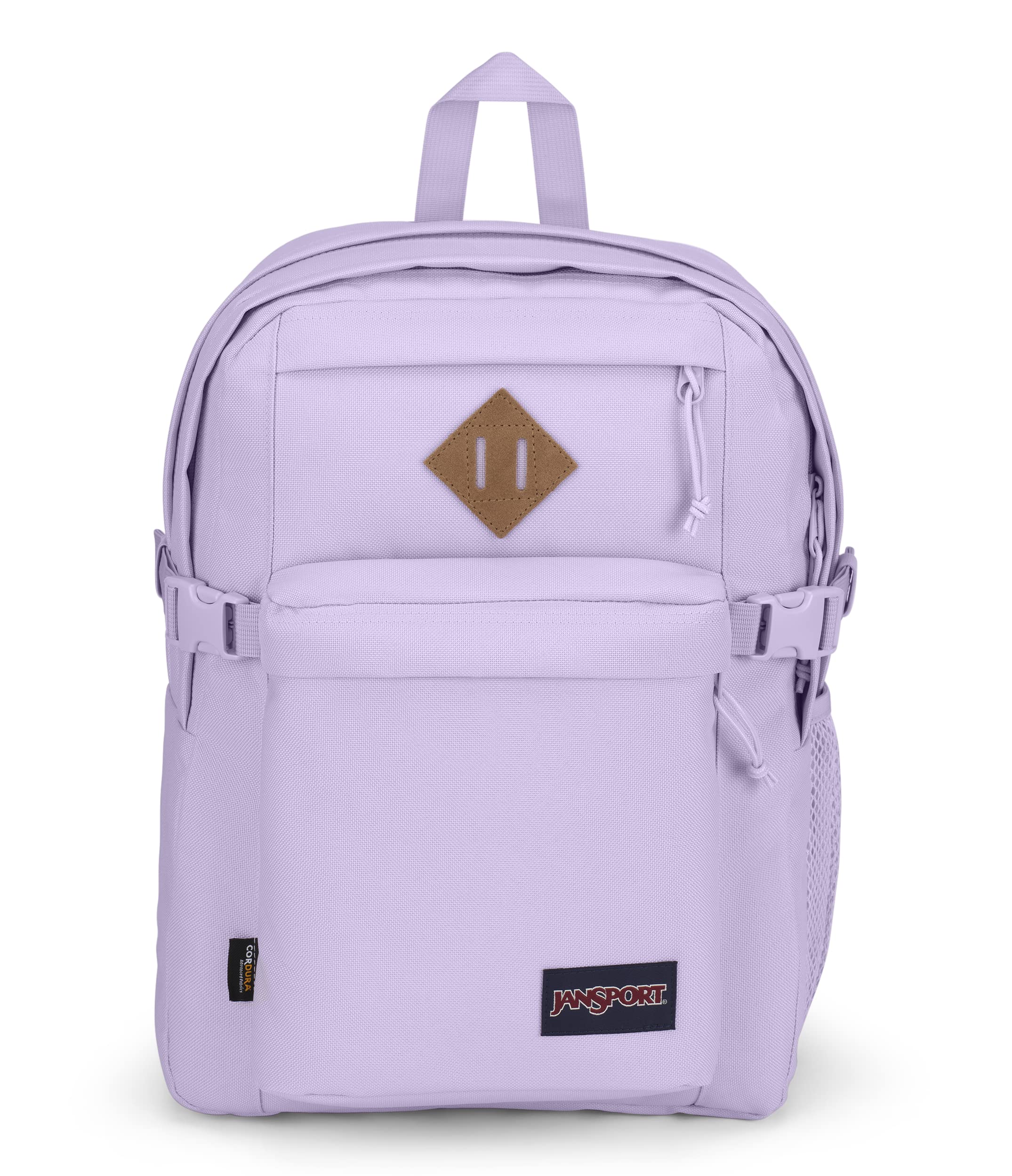 JanSport Main Campus FX Backpack - Travel, or Work Bookbag w 15-Inch Laptop Pack with Leather Trims, Pastel Lilac