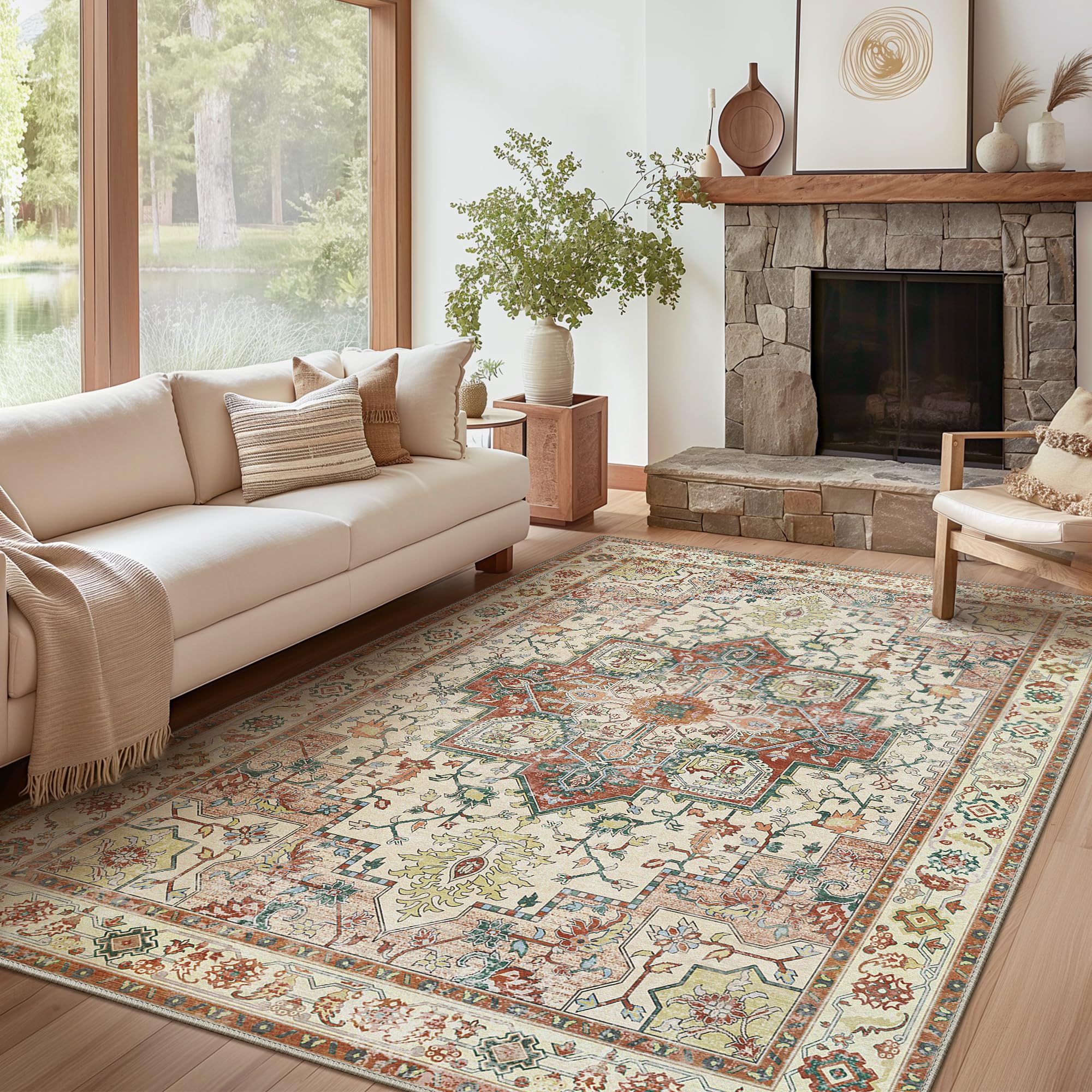 Amazon.com: GENIMO 5x7 Area Rugs for Living Room, Machine Washable Non ...