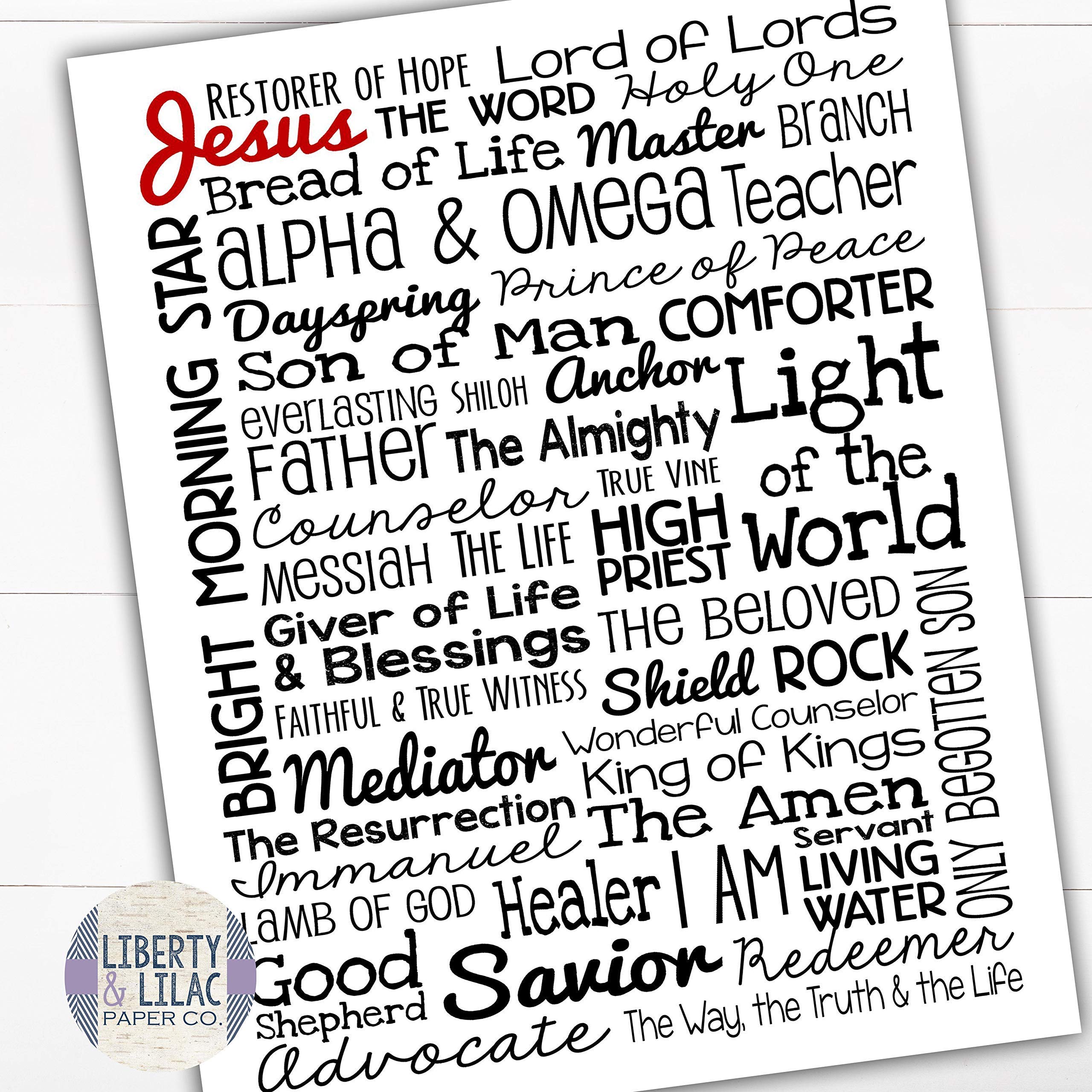 Buy The Names of Jesus Christian Art Unframed Poster Print Jesus