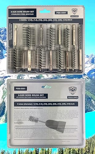 Miniatura 7 de Cepillo de acero inoxidable juego de 8 tamaños Cepillo de alambre para taladro eléctrico, cepillos de limpieza de metal, diámetro de 1 (18) a 14 de