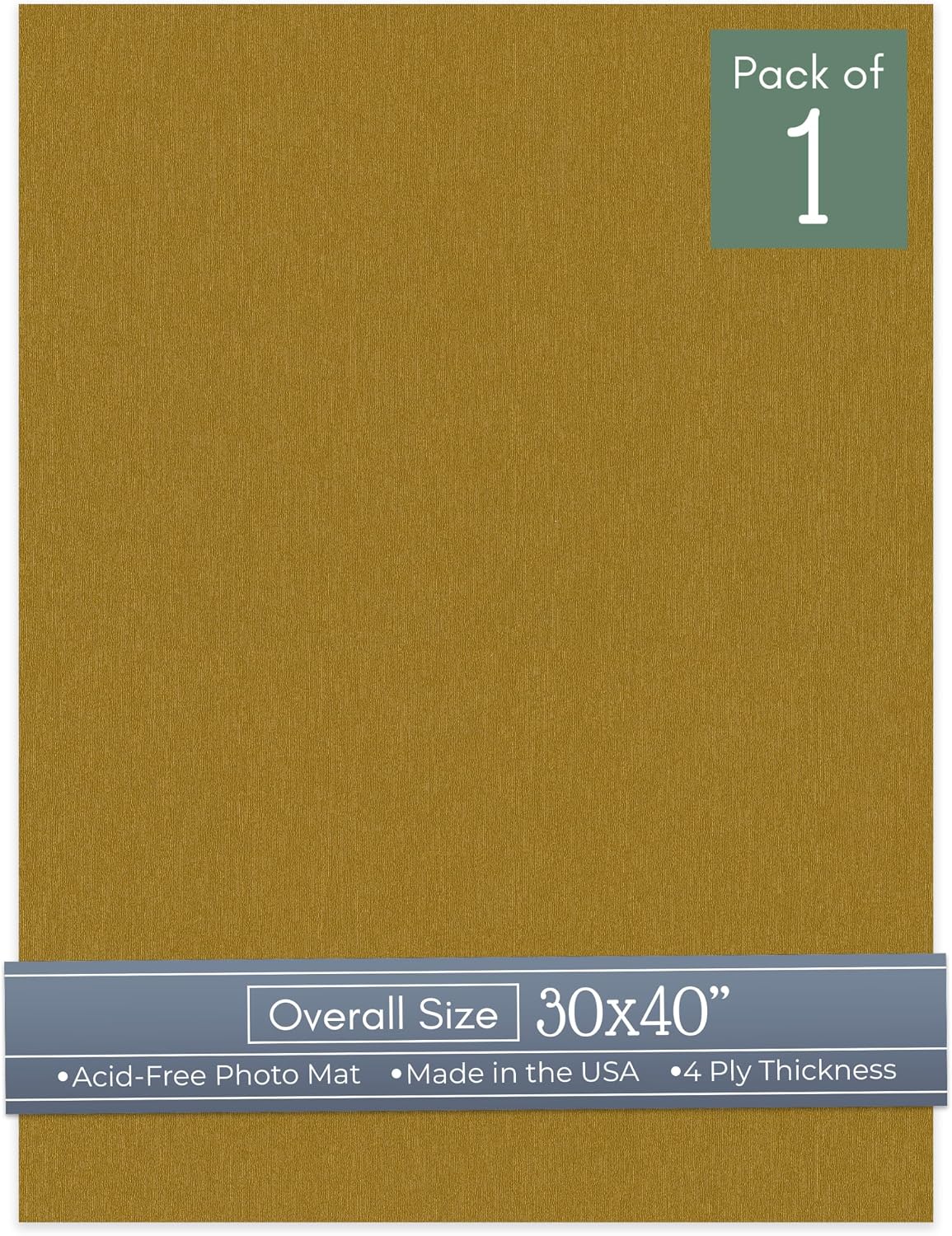 Metallic Gold 30x40 Uncut Art Mat Board - No Opening - 1 Mat