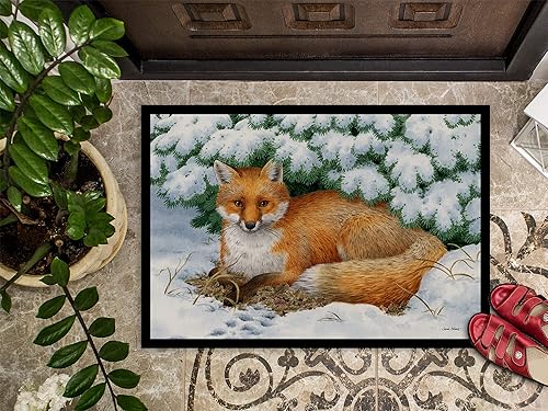 Miniatura 3 de Caroline's Treasures ASA2184JMAT - Tapete de invierno de zorro de 24 x 36 pulgadas, tapete para puerta delantera, para interiores y exteriores, para