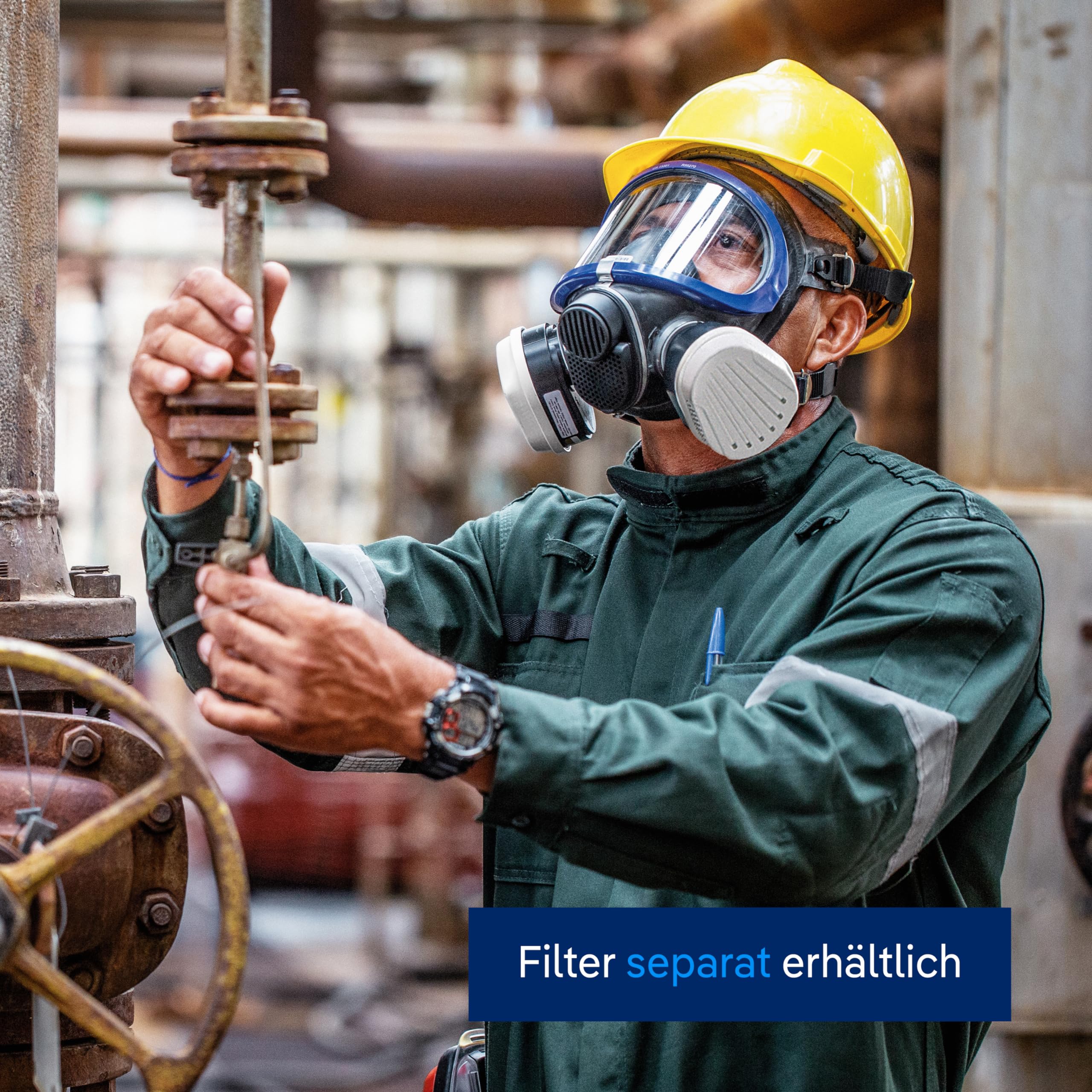 Dräger X-plore 5500 Vollmaske Atemschutzmaske, Gasmaske & Feinstaubmaske mit Wechsel-Filtern, Professioneller Gesichtsschutz für Handwerk & Industrie, Universalgröße, Synthetik