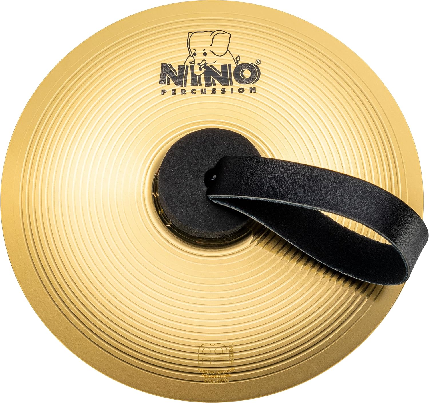 Nino Percussion Brass Cymbal with Strap, Handheld 8" — for Classroom Music, (NINO-BR203)