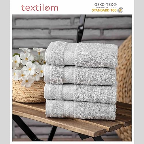 Miniatura 3 de TEXTILOM Toallas para cuerpo y cara, calidad de hotel y spa, suaves, absorbentes, de secado rápido, para tu cuerpo, 100% algodón turco, juego de 4