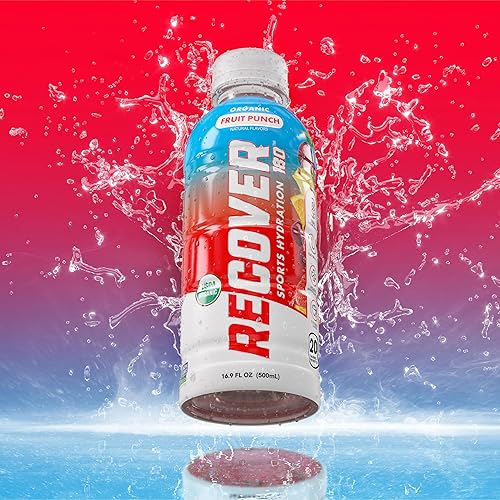 Miniatura 6 de RECOVER 180 Bebida de hidratación deportiva orgánica, sin azúcar añadido, bebida deportiva de 20 calorías, sabores orgánicos con vitaminas,