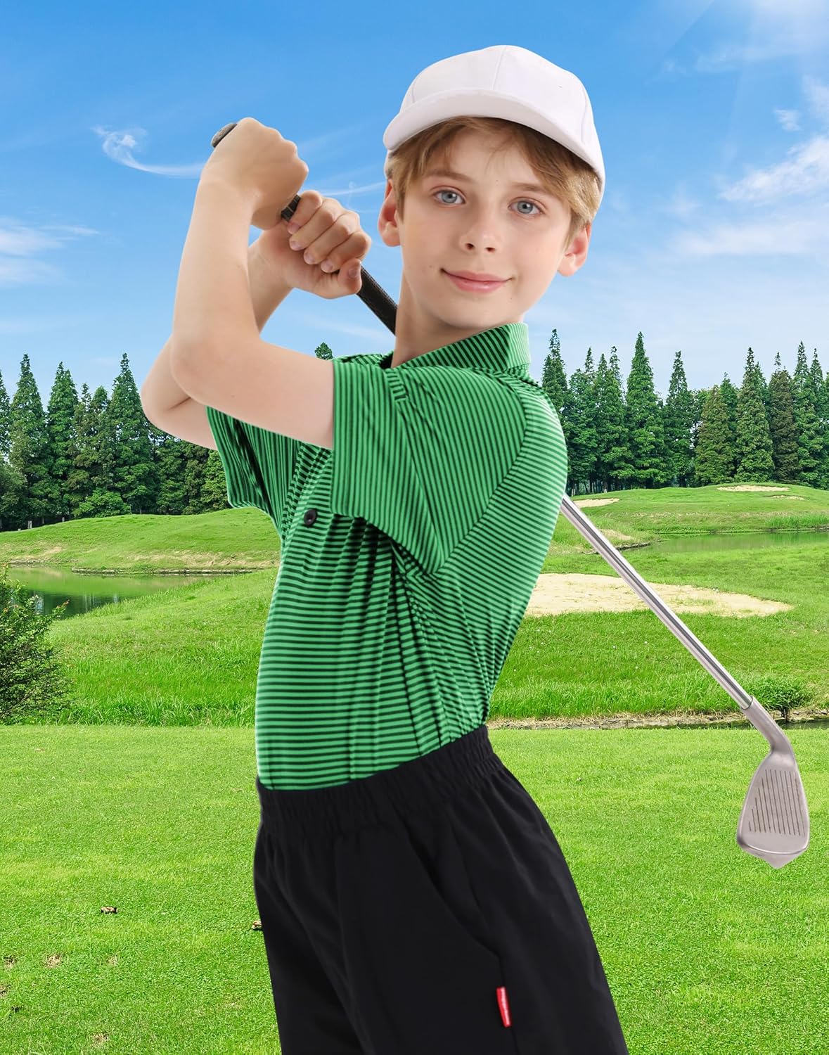 Polo Shirts for Boys Golf Polo Shirt Short Sleeve Boys Performance Polo Dry Fit Stretch Collared UPF50+ Kids Golf Shirts - Image 3