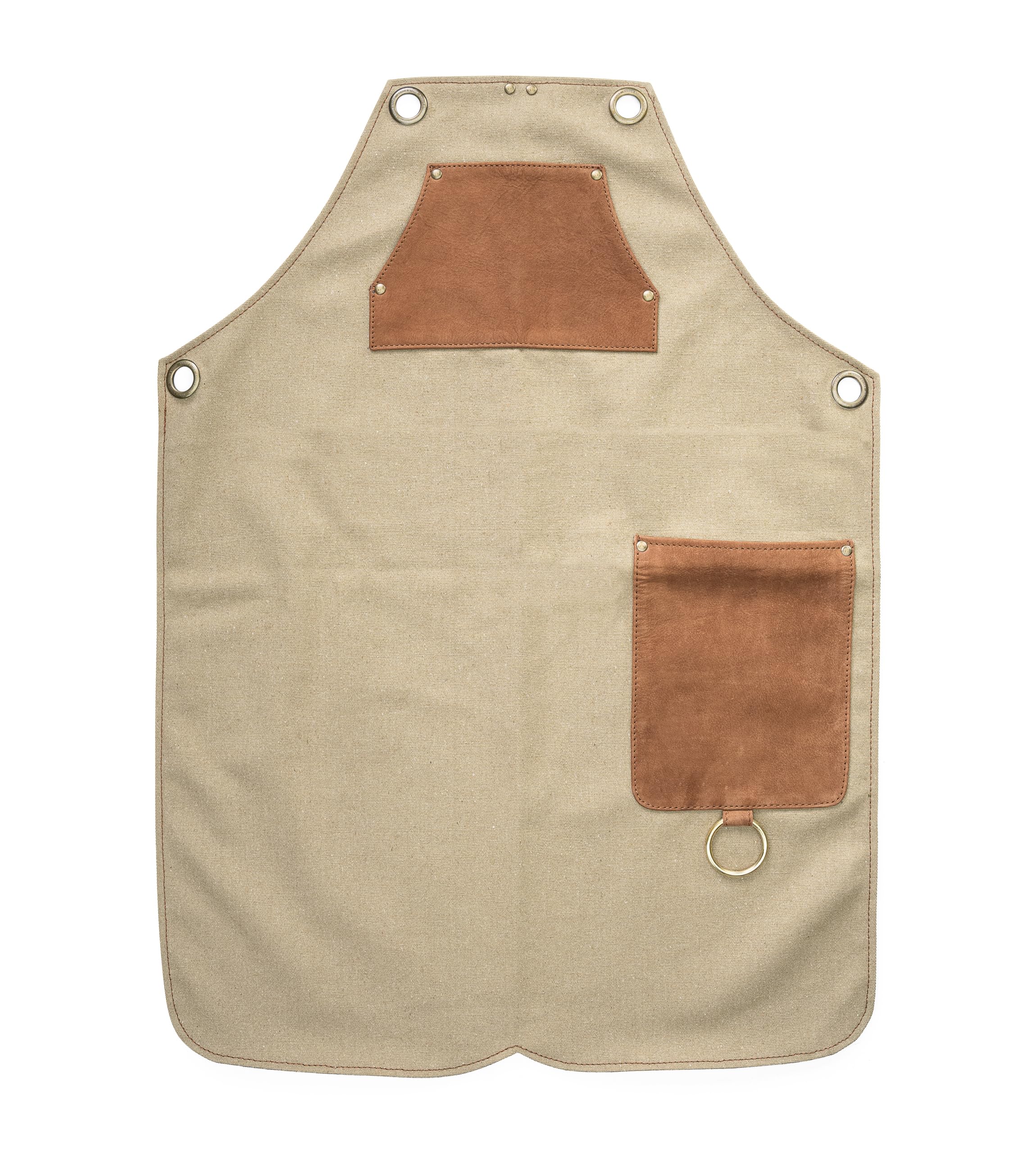 Angus Stoke Grillschürze aus hochwertigem Canvas & Echtleder – variable Kochschürze mit hochwertigen Leder-Riemen – Schürze für Küche, BBQ & Barista - Simon
