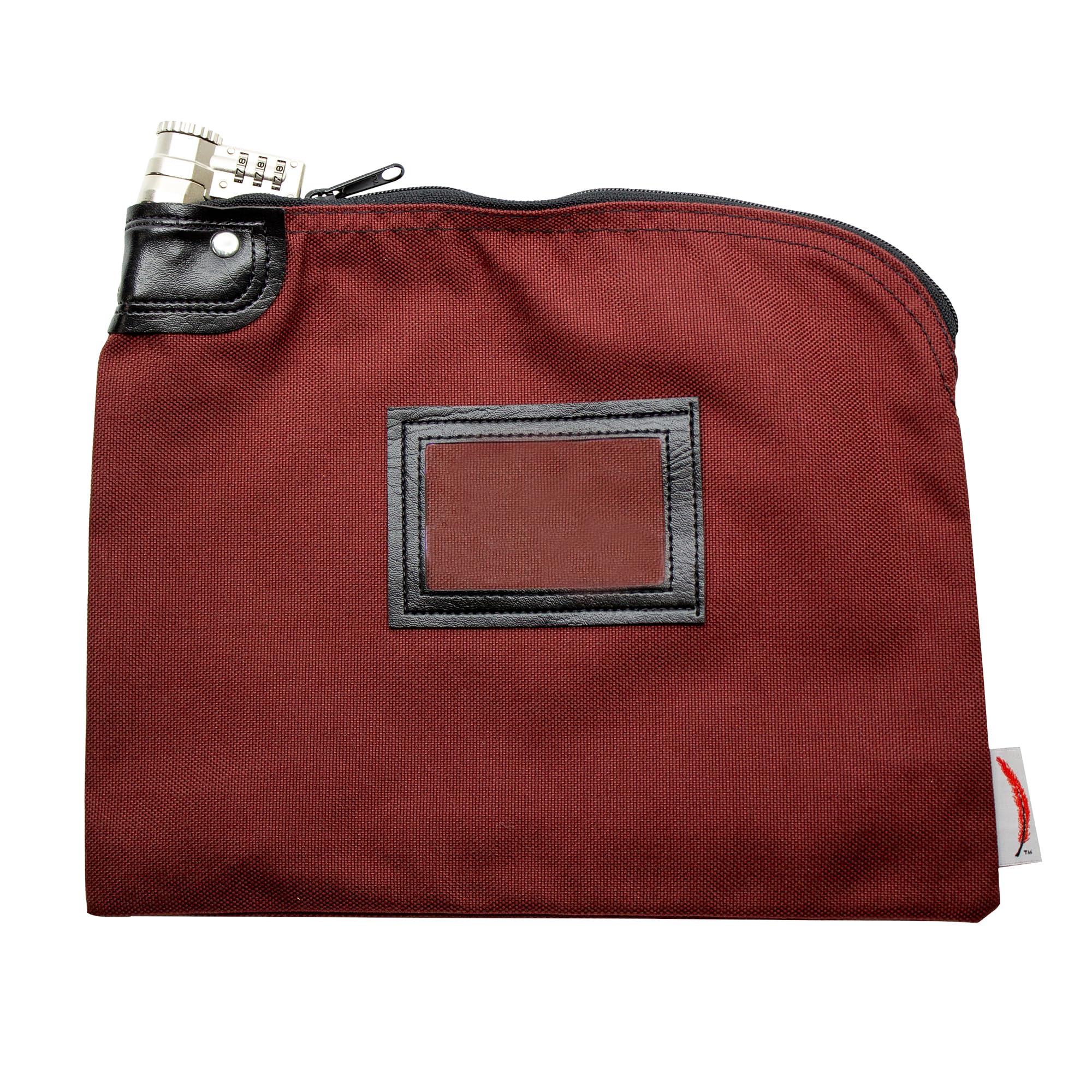 Cardinal bag supplies Bank Bag with Zipper, 9 x 12 Inch Money Bag with Combination Lock, Multipurpose Water Repellent Bank Bag,1000 Denier Nylon Puncture Resistant, Burgundy