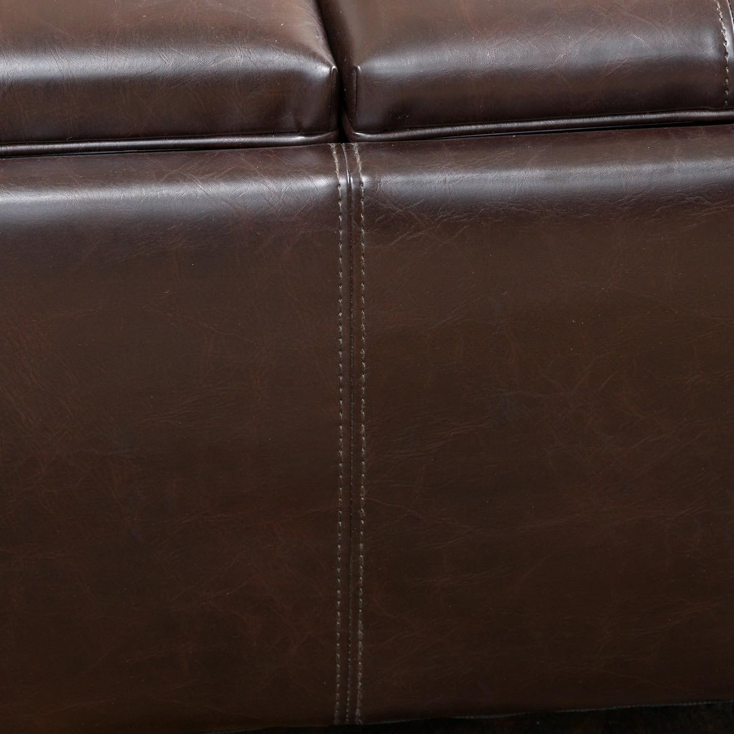 Exclusive Special Christopher Knight Home Mansfield PU Storage Ottoman, Brown 🔥 Cashback up to 70% Christopher Knight Home Mansfield PU Storage Ottoman, Brown