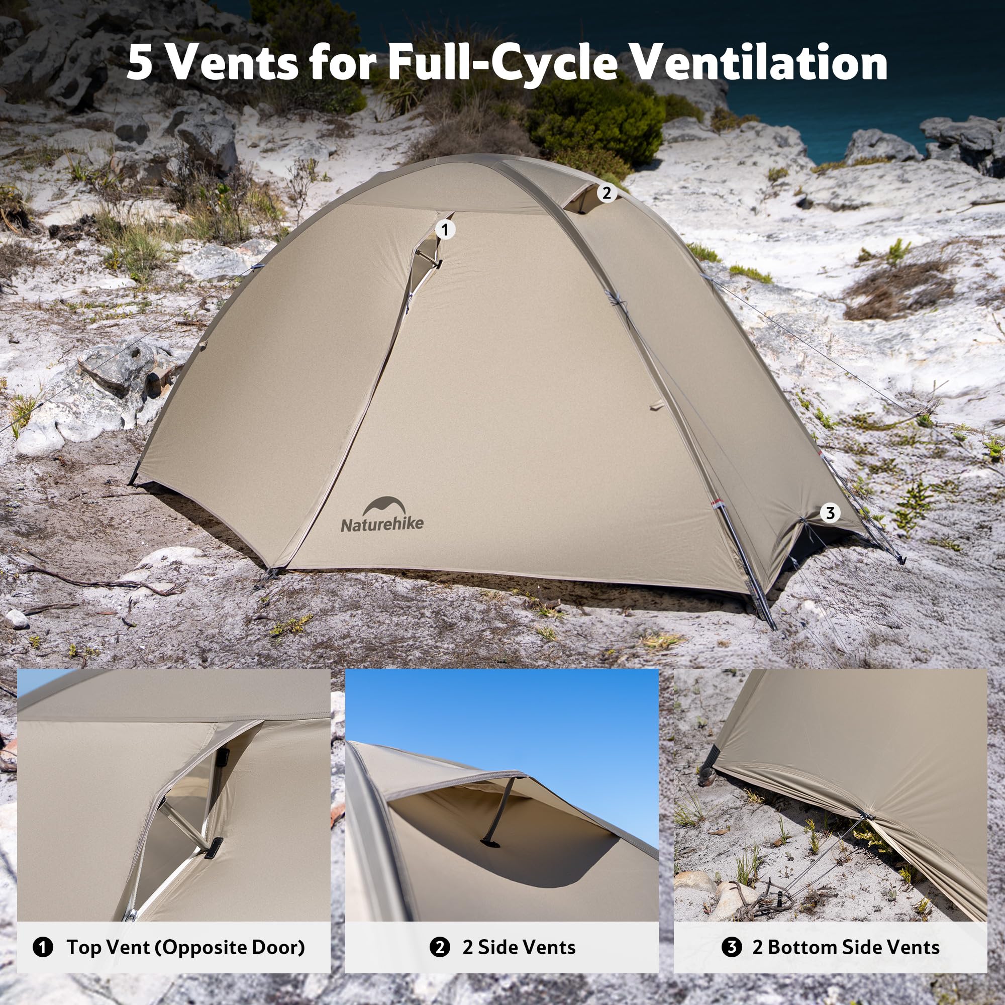 Naturehike Giling Pro/UL Tenda a Cupola 1-2 Persone 4 Stagioni Ultraleggera Impermeabile per Backpacking