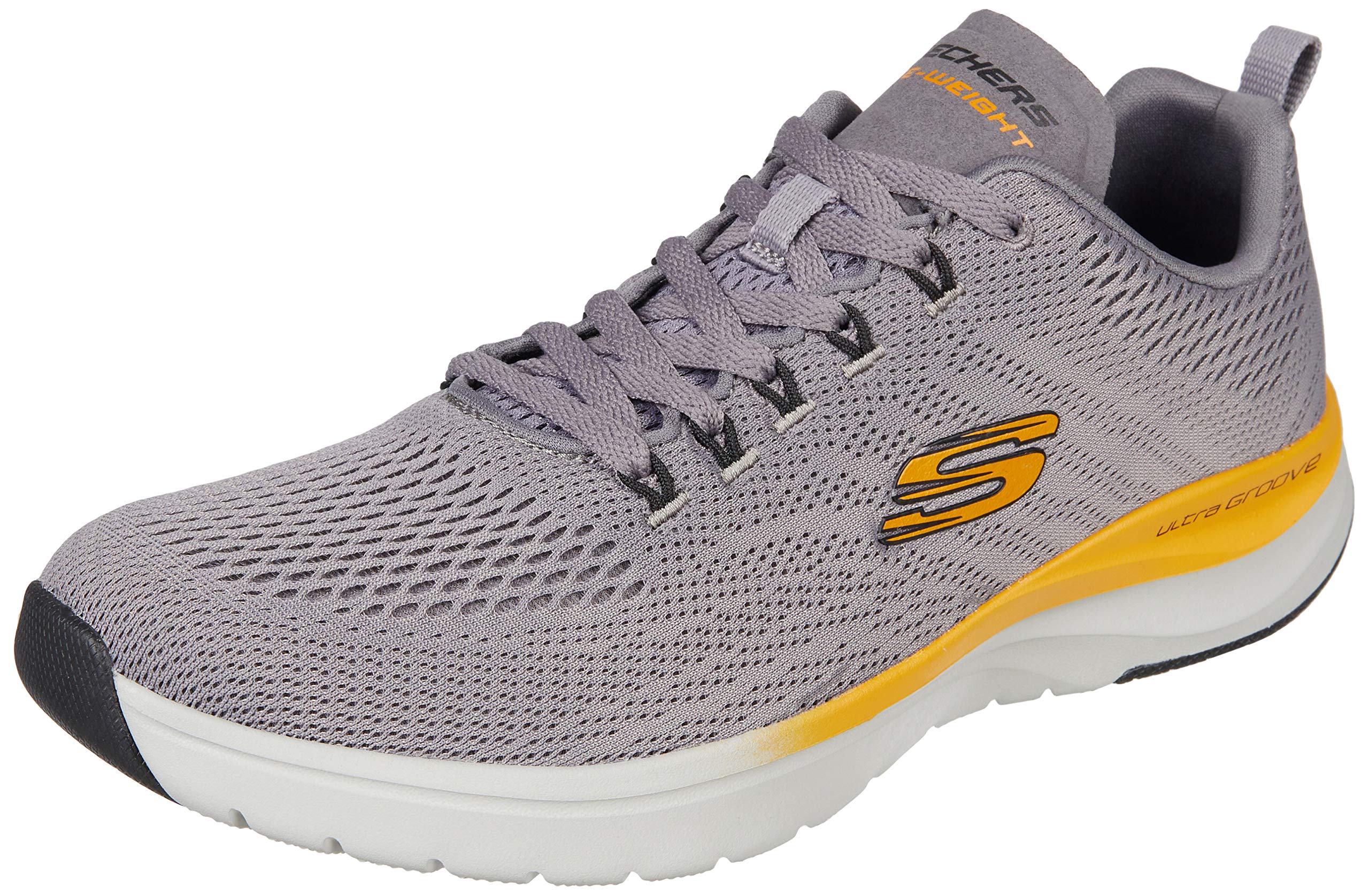 Skechers Ultra Groove - TEMPL Mens Shoes (Numeric_9) Grey Yellow (B085B73GL1) Amazon Price History, Amazon Price Tracker