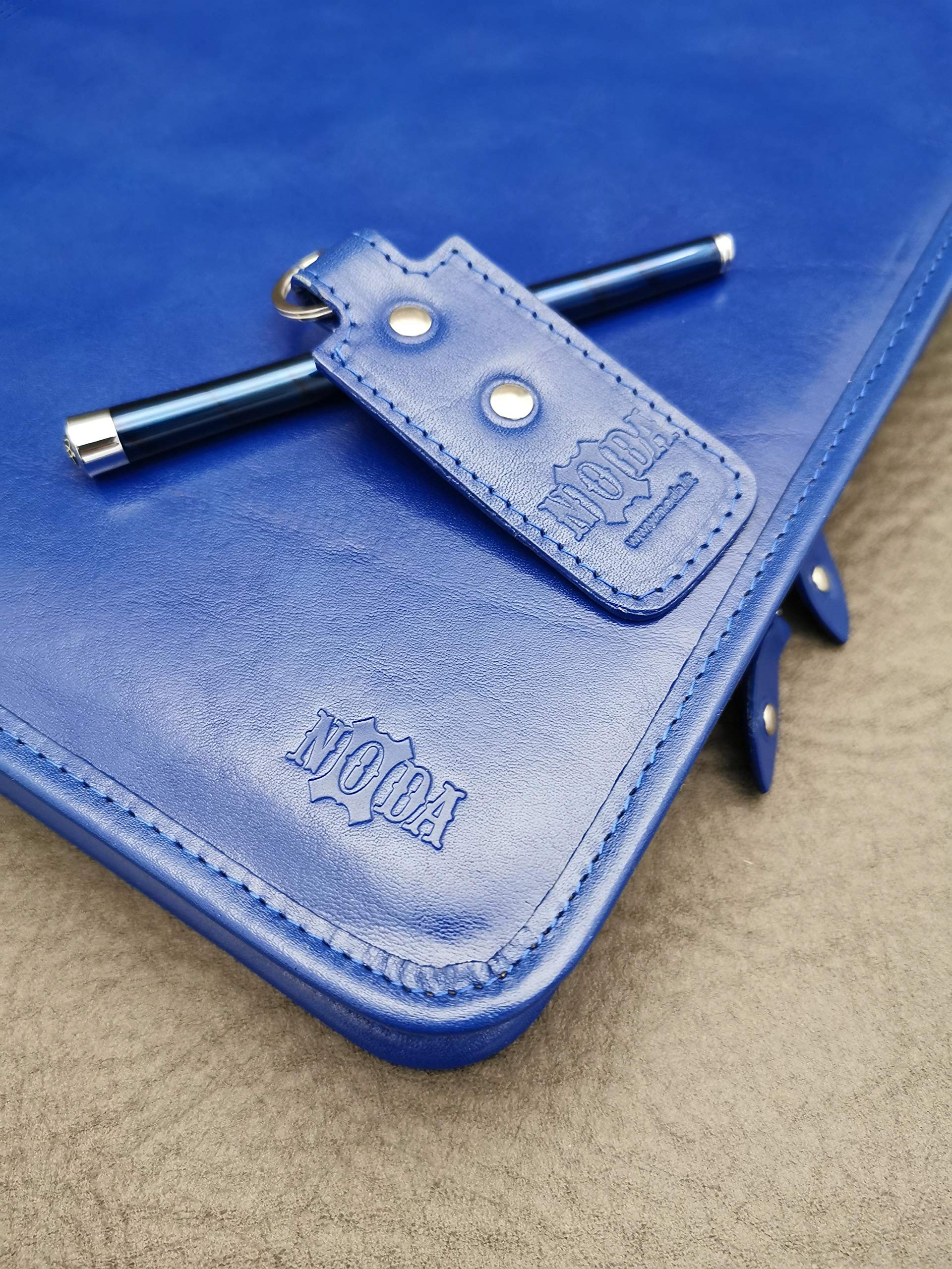 Portfolio Cuir PU A4 Bleu - Porte-Documents Professionnel Avec Fermoir Magnétique Et Multi-Poches - Idéal Conférences Et Bureau