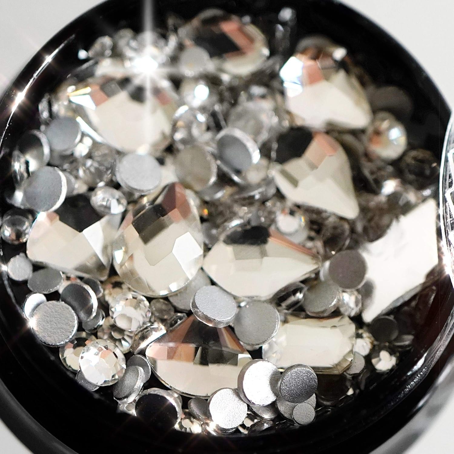 Nail Rhinestones Kit - 3D Nail Charms, Nail Gems & Nail Jewels for Nail Art - Set of 4 Nail Crystals & Diamonds for Nails - DIY Rhinestone Kit with Nail Stones for Nail Decor (4-Pcs Full Set)