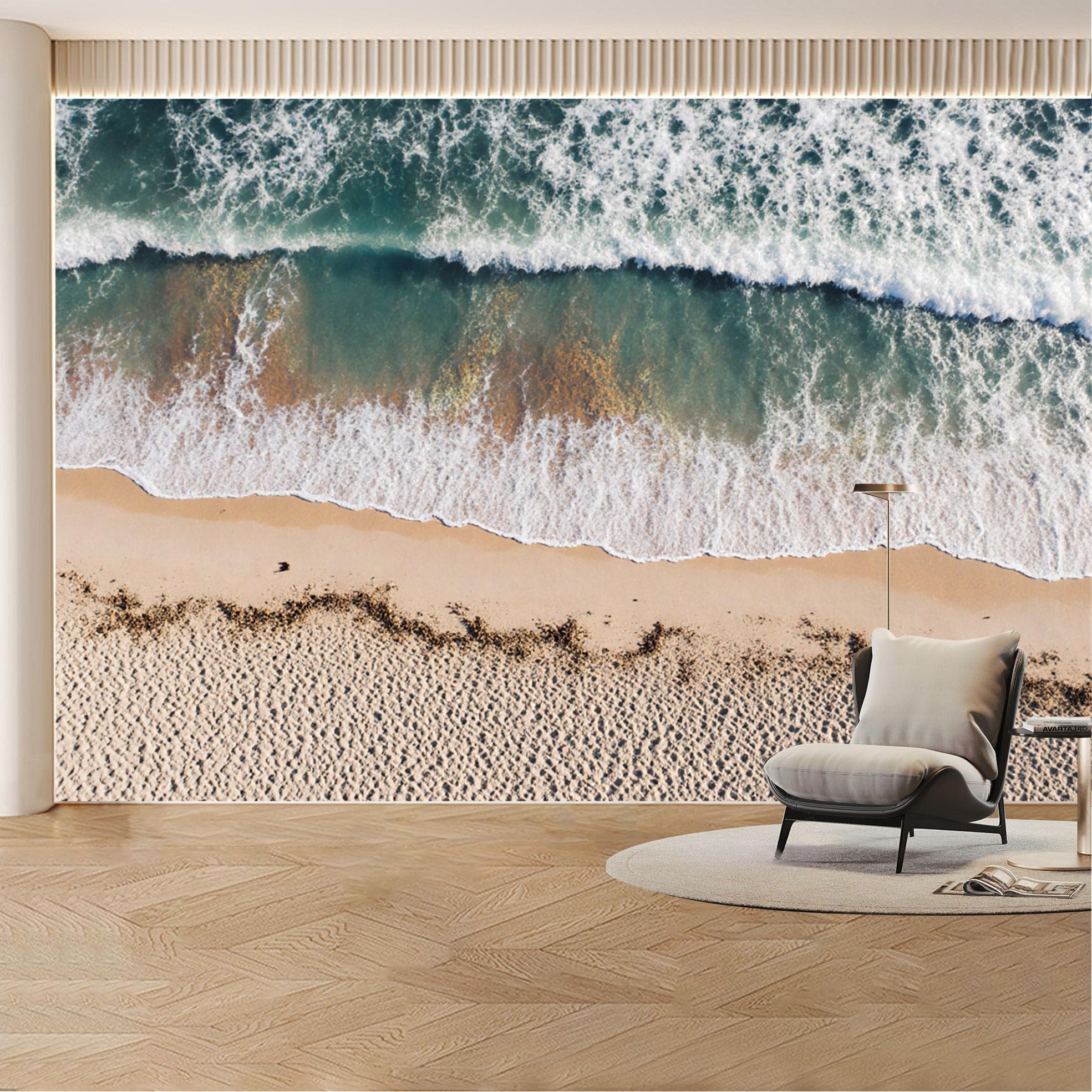 Custom Wall Mural Wallpaper Ocean Beach Aerial View， Landscape Nature Large Wall Art， Tropical for Living Room， Bedroom， Office