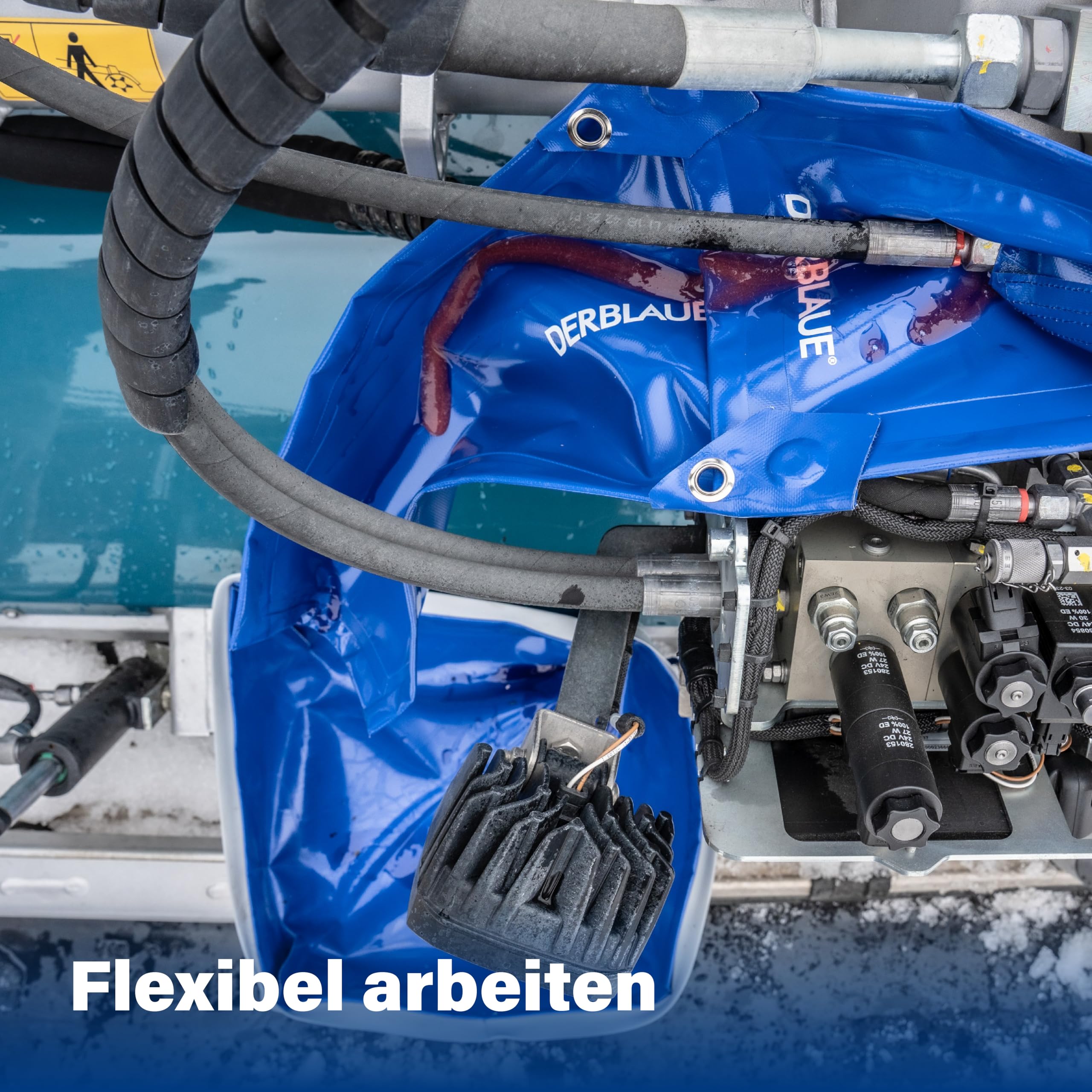 DERBLAUE® Rutsche zum gezielten Leiten von Flüssigkeiten – Auffwangwannen-Zubehör für die Arbeit mit H20 und HYD