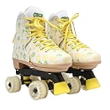 Circle Society Adjustable Kids Roller Skates, Sizes 12-3 & 3-7 US, Indoor & Outdoor Roller Skates, Comfortable Lace-Up Design for Beginners, Fun Gift for Girls, Toddler Quad Skates for Youth & Teens