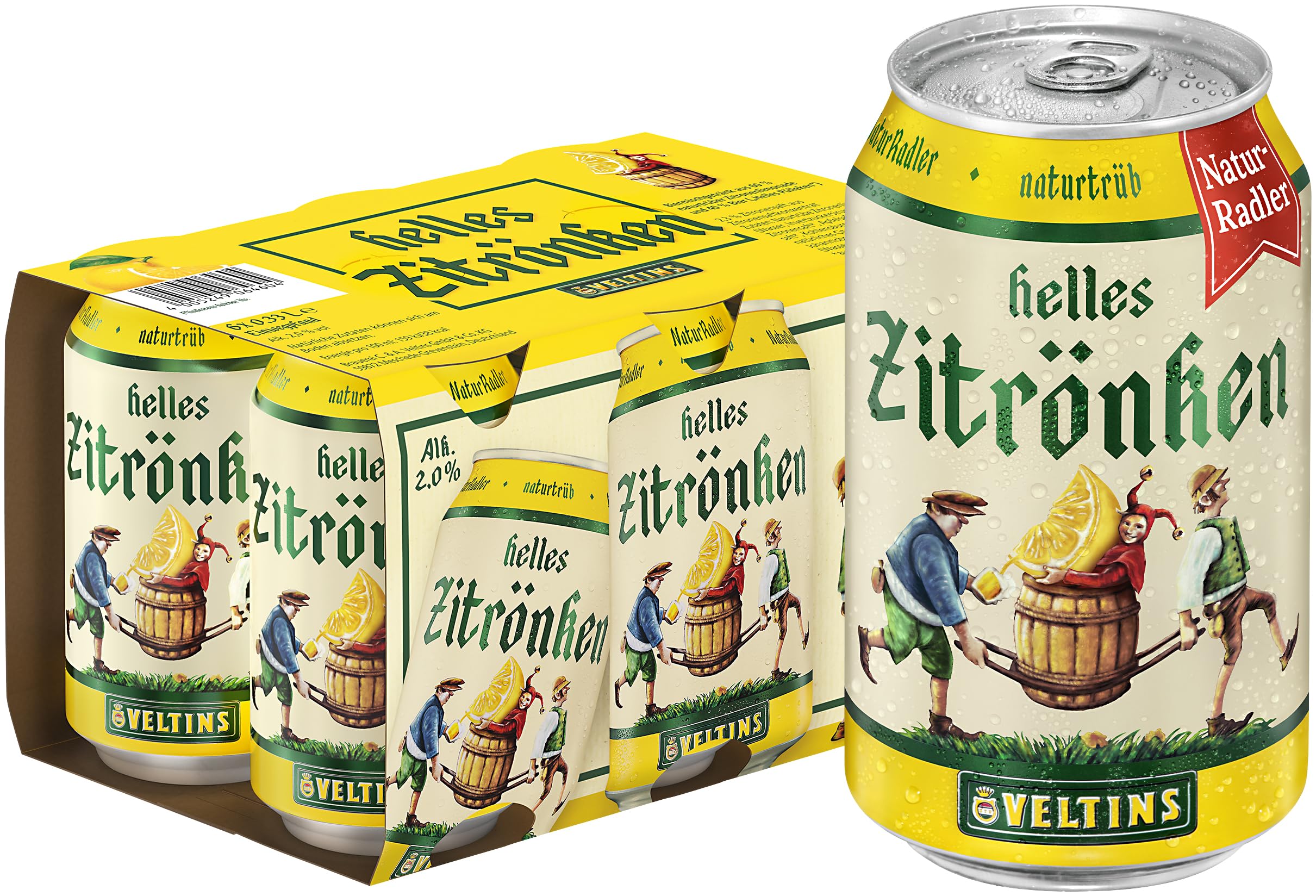 Helles Zitrönken, Biermischgetränk, EINWEG (6 x 0,33 l Dose)