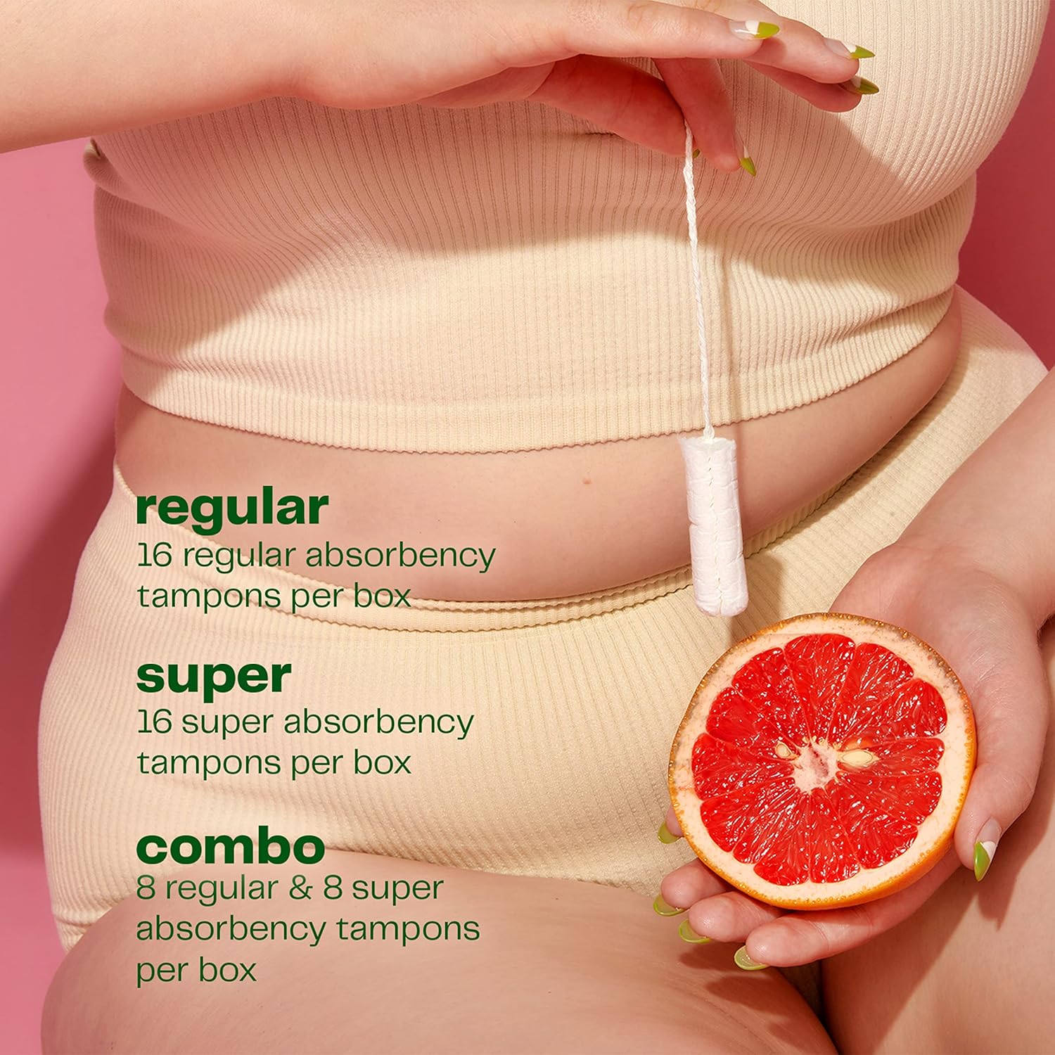 Viv Organic Cotton Tampons with Plant Derived Applicator (Regular (16ct)) : Health & Household