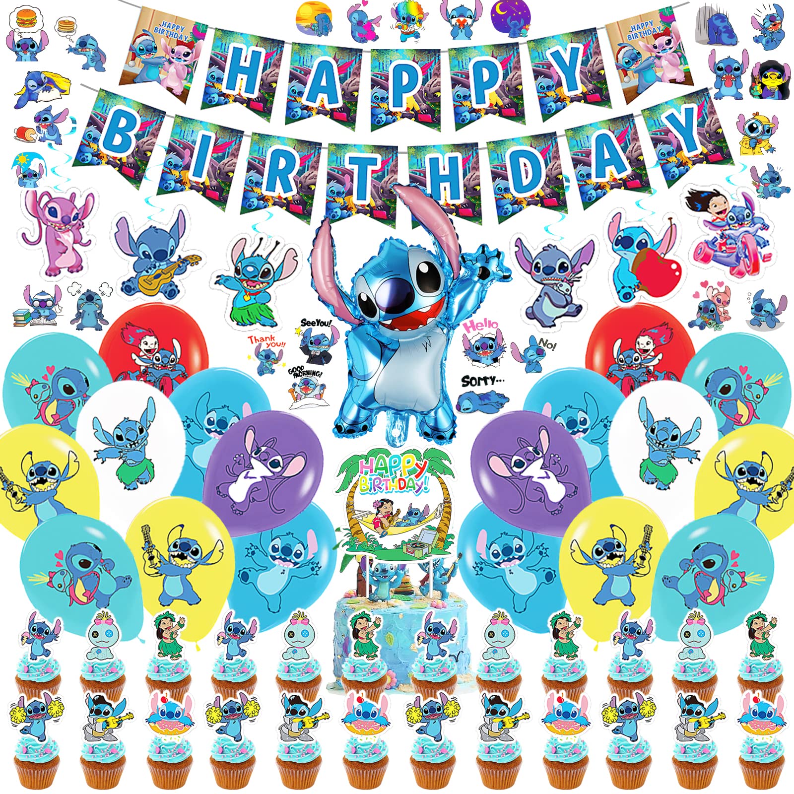 Buy 101 Pcs Lilo and Stitch Party Supplies, Lilo and Stitch Birthday