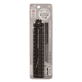 Kutsuwa XS05BK Folding Aluminum Ruler, 11.8 inches (30 cm), Black ...