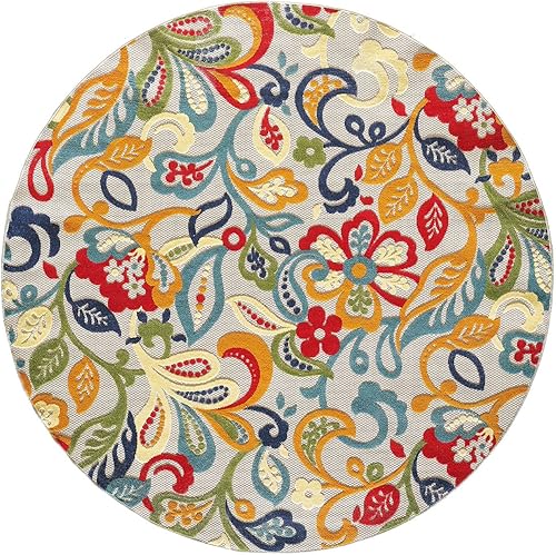 Miniatura 5 de HomeRoots Alfombra floral jacobea de 7 x 9 pies para interiores y exteriores