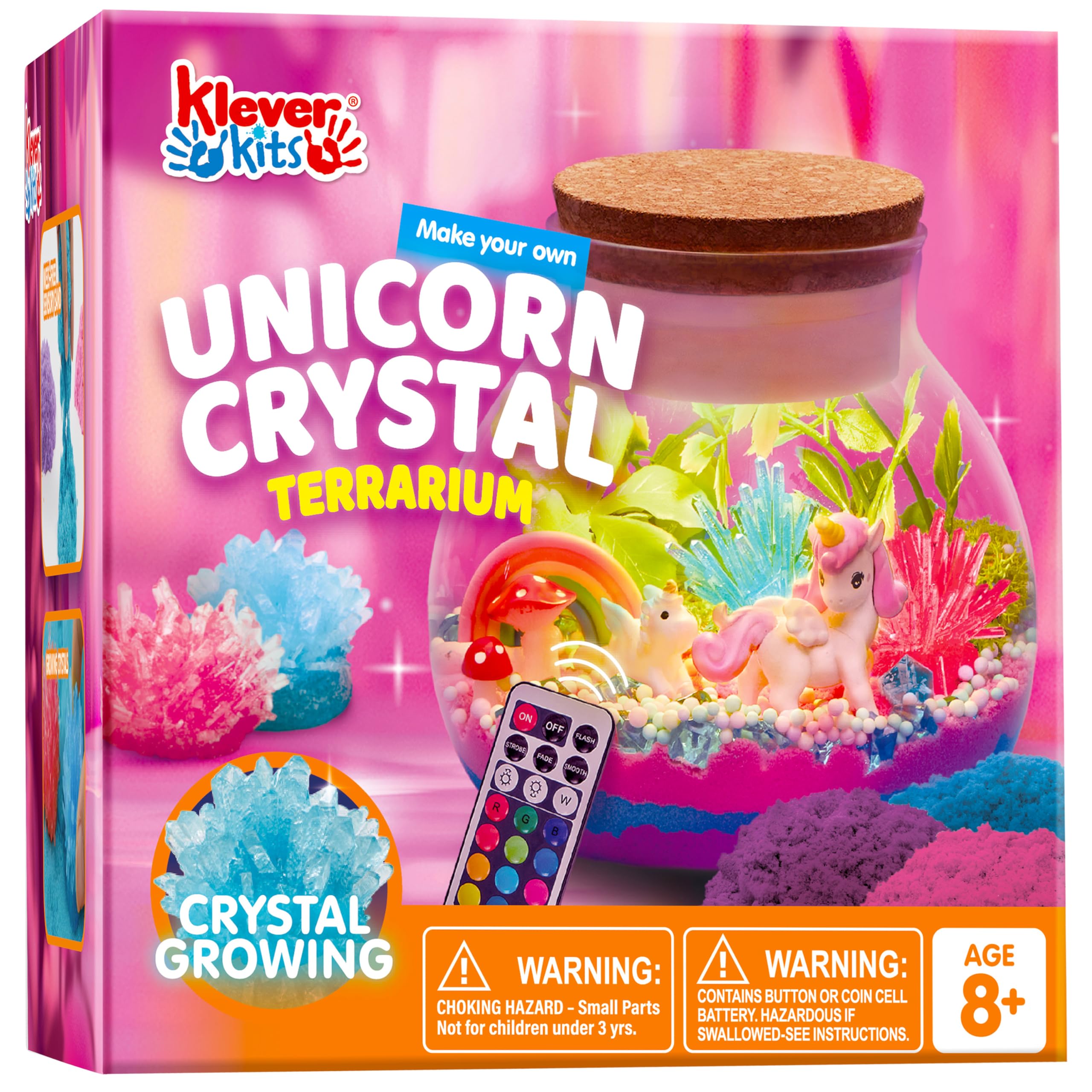 Klever Kits Zestaw do terrarium jednorożca dla dzieci, lampka nocna, jednorożec, zabawka dla dziewczynek w wieku 8-12 lat, prezent urodzinowy, prezent wielkanocny dla dziewcząt i chłopców