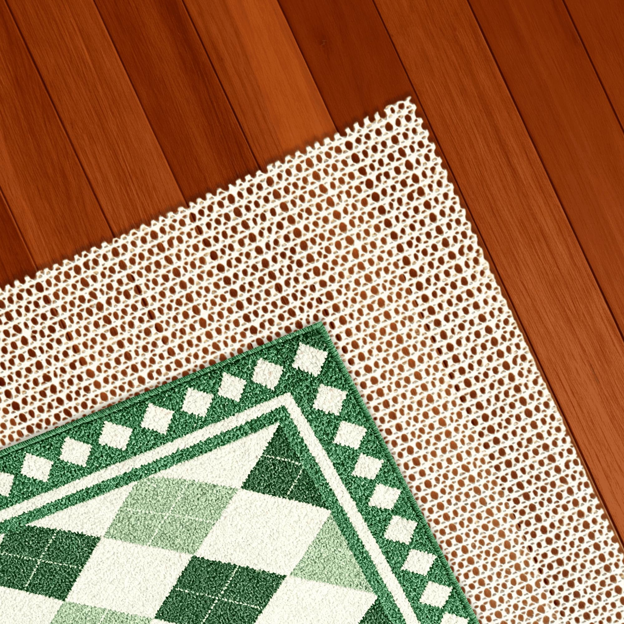 Sottotappeto Antiscivolo in PVC 140 x 160 cm Antiscivolo e Protezione Sottotappeto Ammortizzazione Lavabile per Tappeti Parquet Scendiletto Cucina Auto Tampone, bianco
