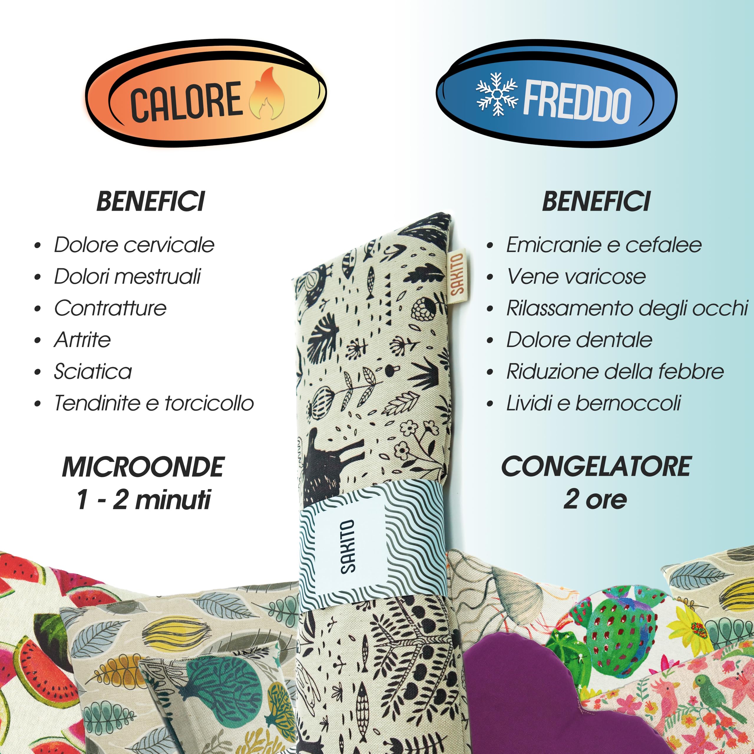 2 (uds) Cuscino Termico Microonde (14x10 cm) - Terapia Naturale per i Colici - Calore Naturale per la Pancia e per Eliminare i Gas - Sicuro per i Bambini - Tessuto di Prima Qualità