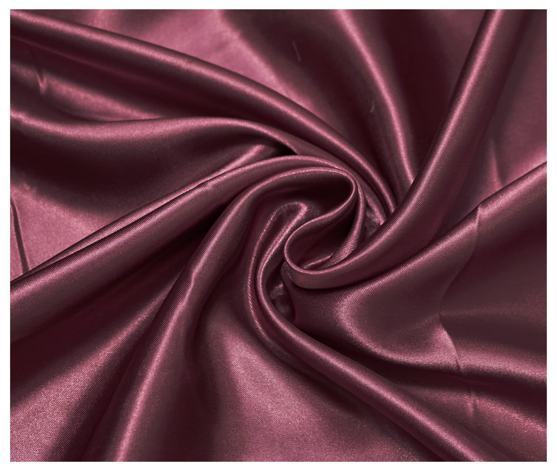 Thefabrictrade Aubergine Silky Satin Polyester Fabric For Dressmaking Wedding Crafts Quilting Sewing 150Cm Wide (200 X 150Cm / 79" X 60", )