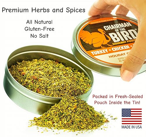 Miniatura 4 de Chairman of the Bird Gourmet - Condimento para frotar pavo, especias cítricas y hierbas, naranja, arándano, romero, salvia, asado, parrilla, humo,