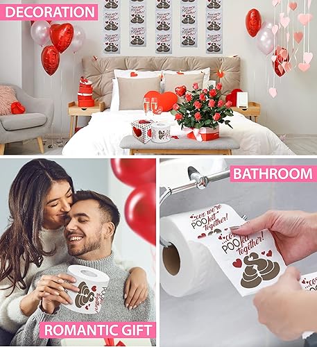 Miniatura 5 de Printed TP Coz We're POO-Fect - Papel higiénico romántico  Divertido, inusual, regalo de broma de San Valentín para él, ella, novio, novia, marido,