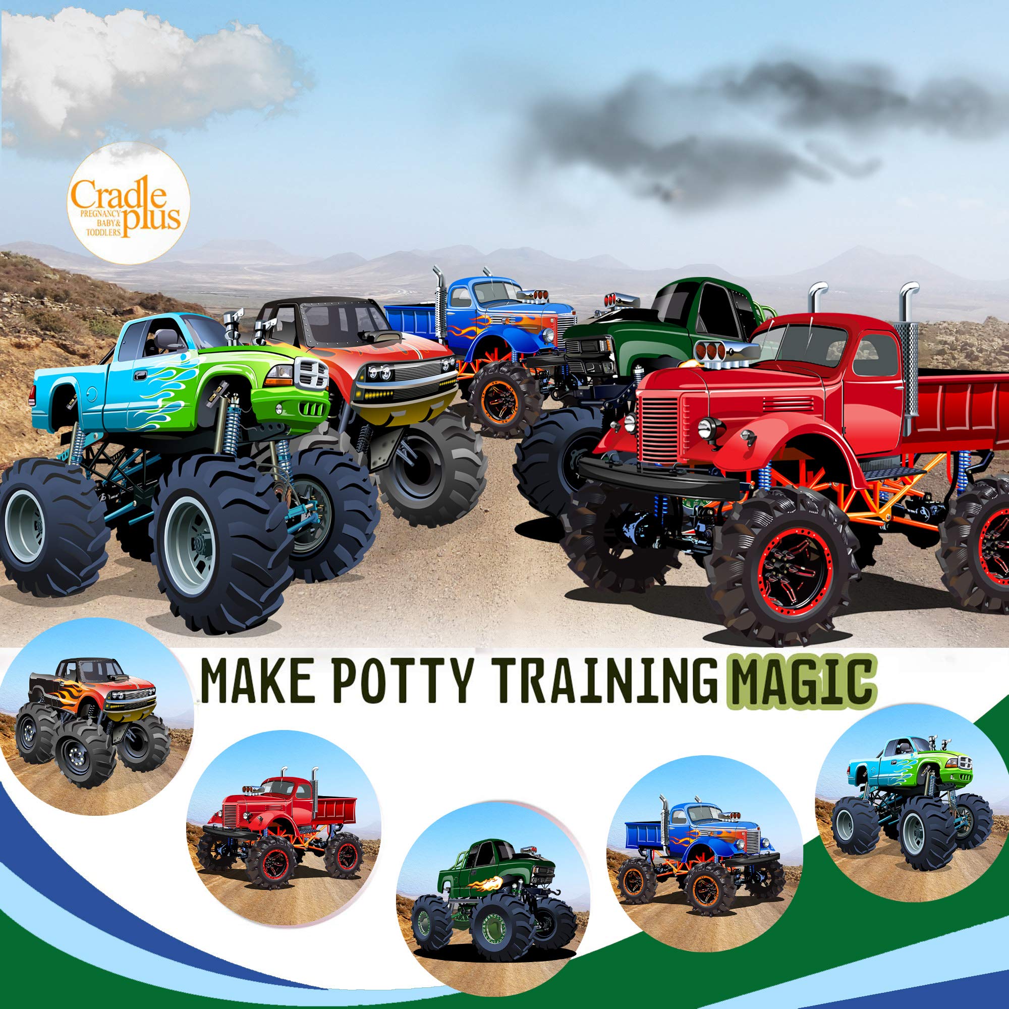 Potty Training Seat Magic Sticker Monster Truck toddler Potty Training