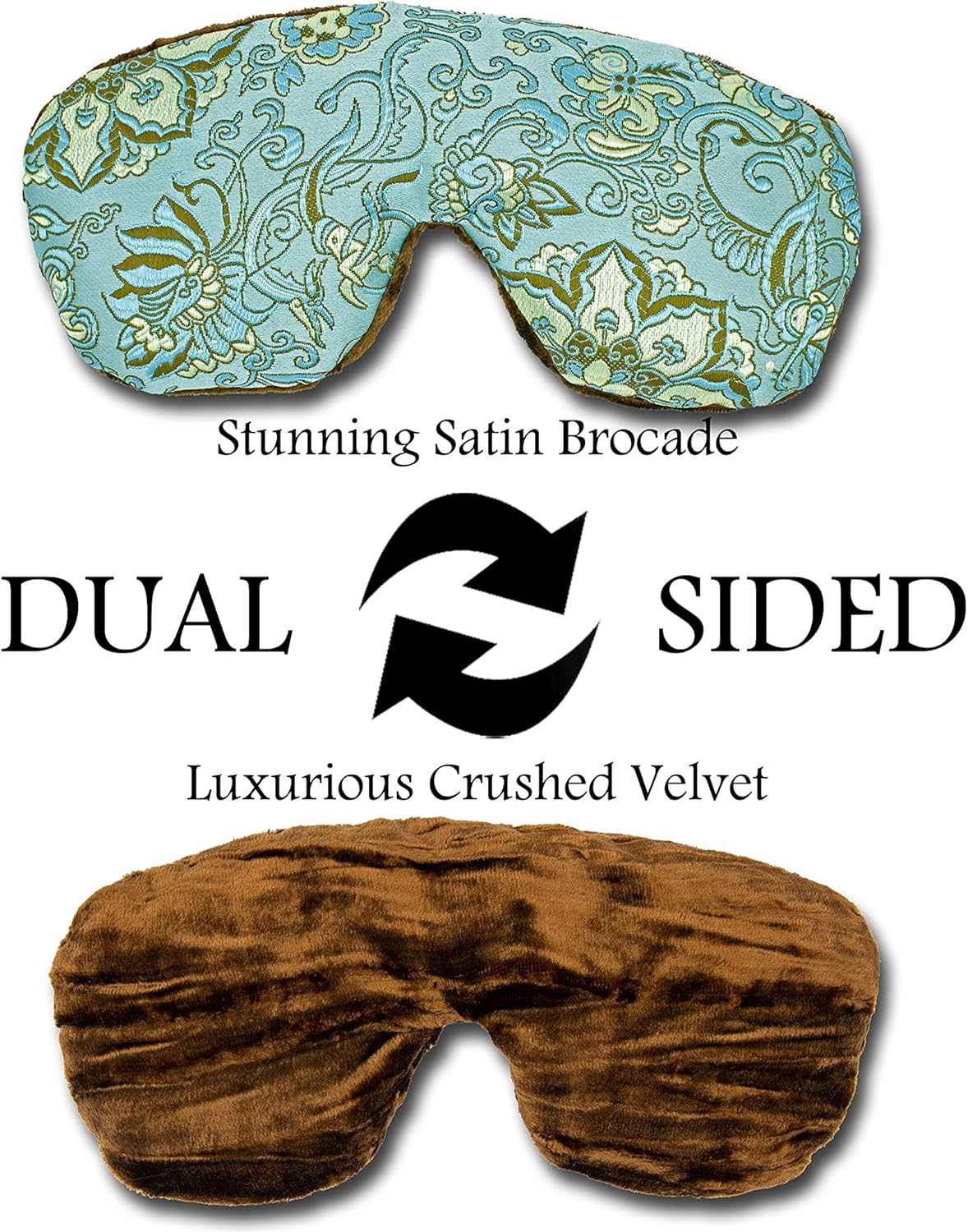 Luxe Handmade Blackout Sleep Eye Mask - Adjustable Strap - Unscented - Blue Lagoon - TEM-BL