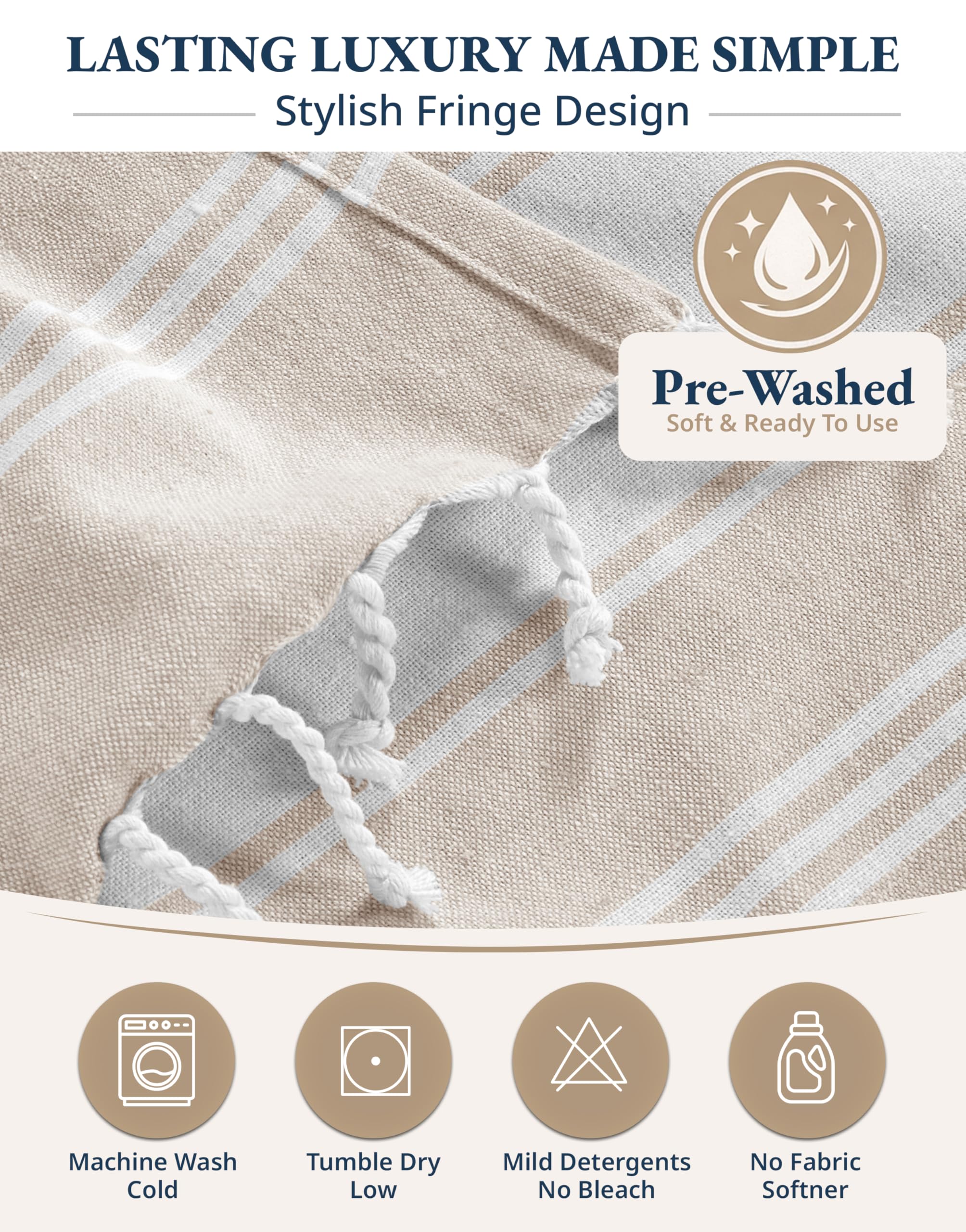 LANE LINEN Confezione da 4 teli mare oversize per adulti, teli mare leggeri da viaggio, prelavati per una sensazione morbida alla mano, asciugamani da spiaggia ad asciugatura rapida, 99 x 180 cm