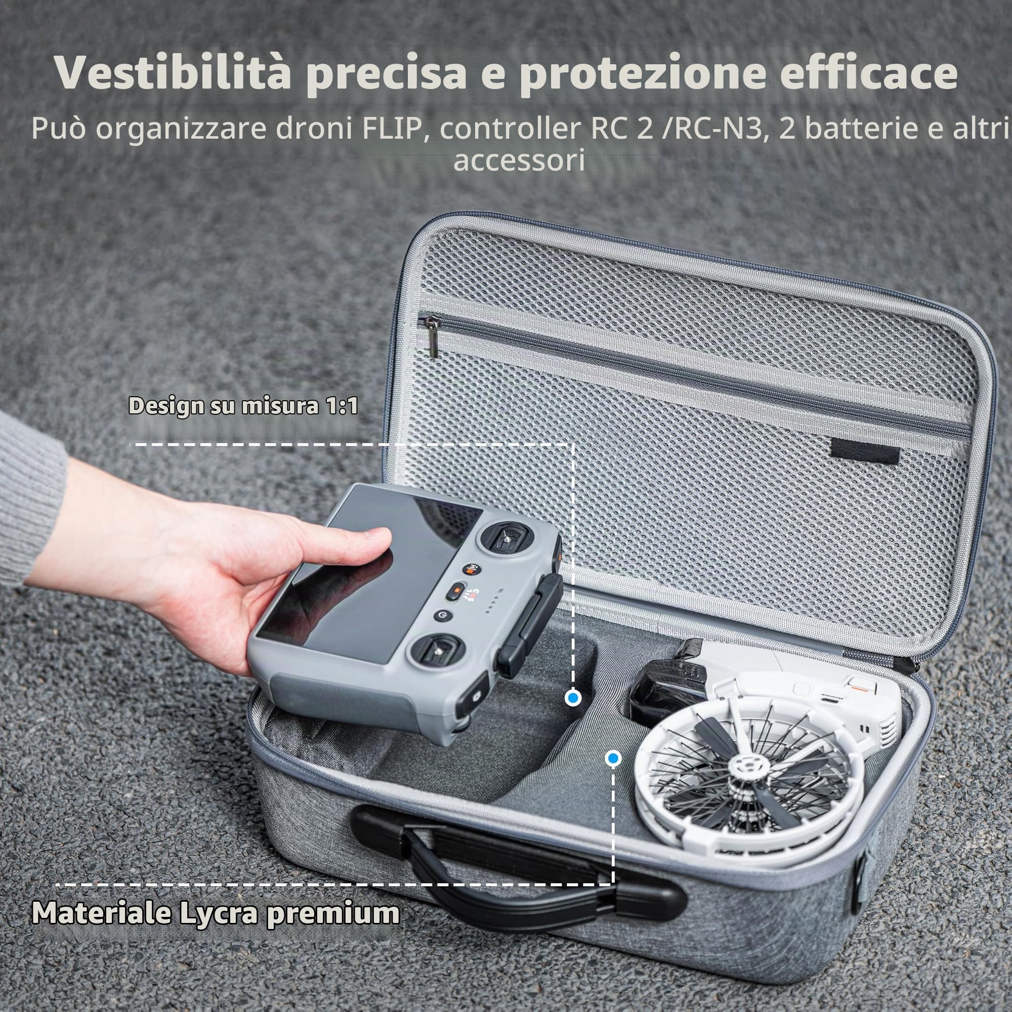 Tomat Flip Custodia, borsa a tracolla portatile per DJI Flip Fly More Combo, supporto per 3 batterie di volo intelligenti, custodia per il trasporto con controller remoto RC 2/N3