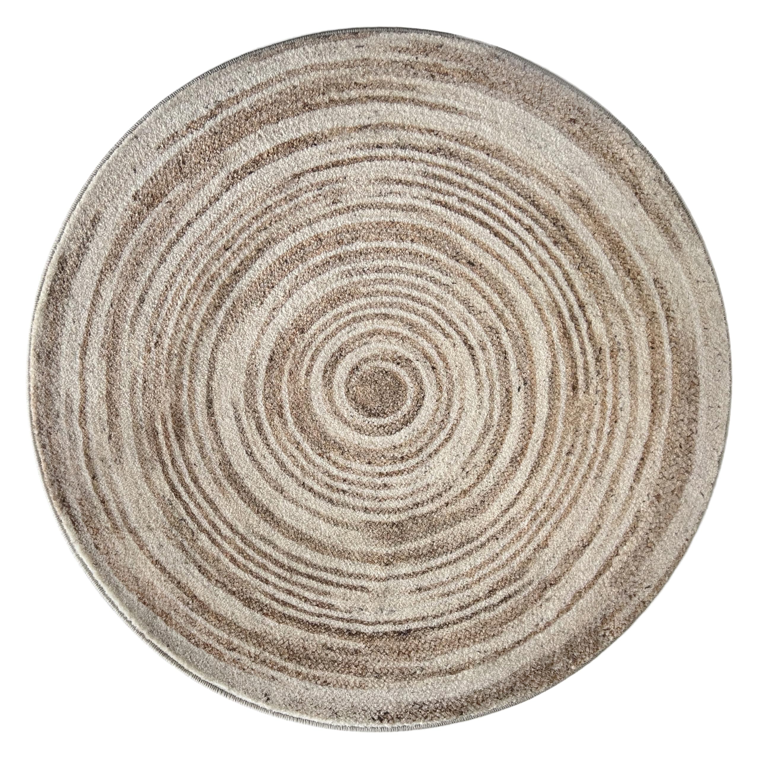 DECASATEXTIL Alfombra Redonda de Pelo Corto Muy Suave - Diseño Moderno - Salon, Dormitorio, habitacion- Fácil de Limpiar - Compatible con Robots Aspiradores -Diferentes Diseños - C-01 150cm Redondo